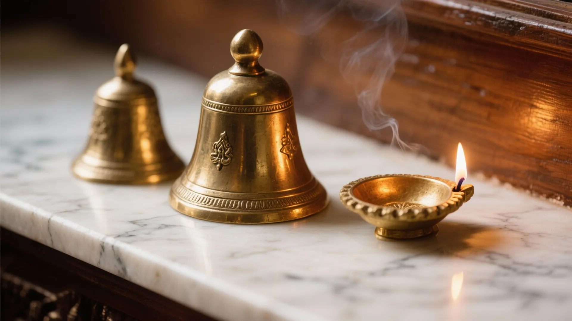 Marble, Wood, And Brass For Sacred Warmth