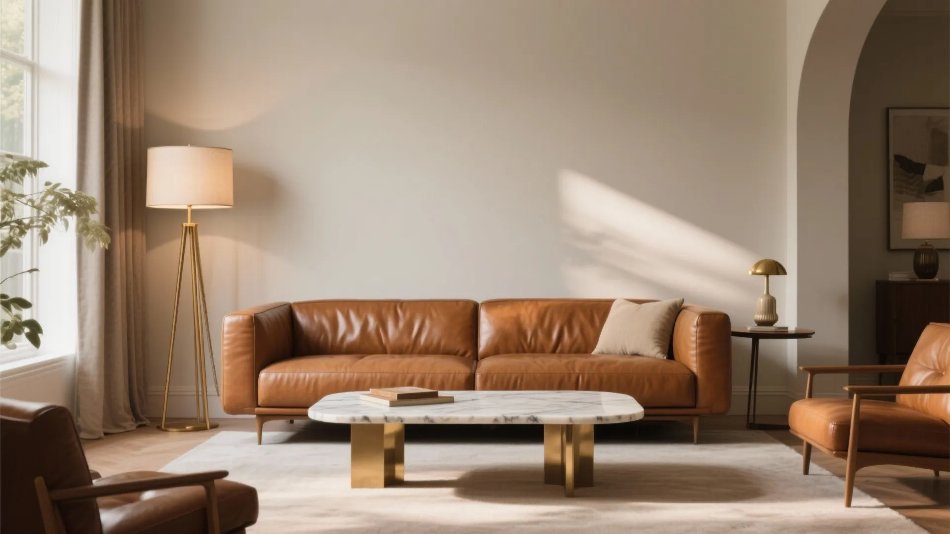 7. Luxe Accents with Brass and Marble