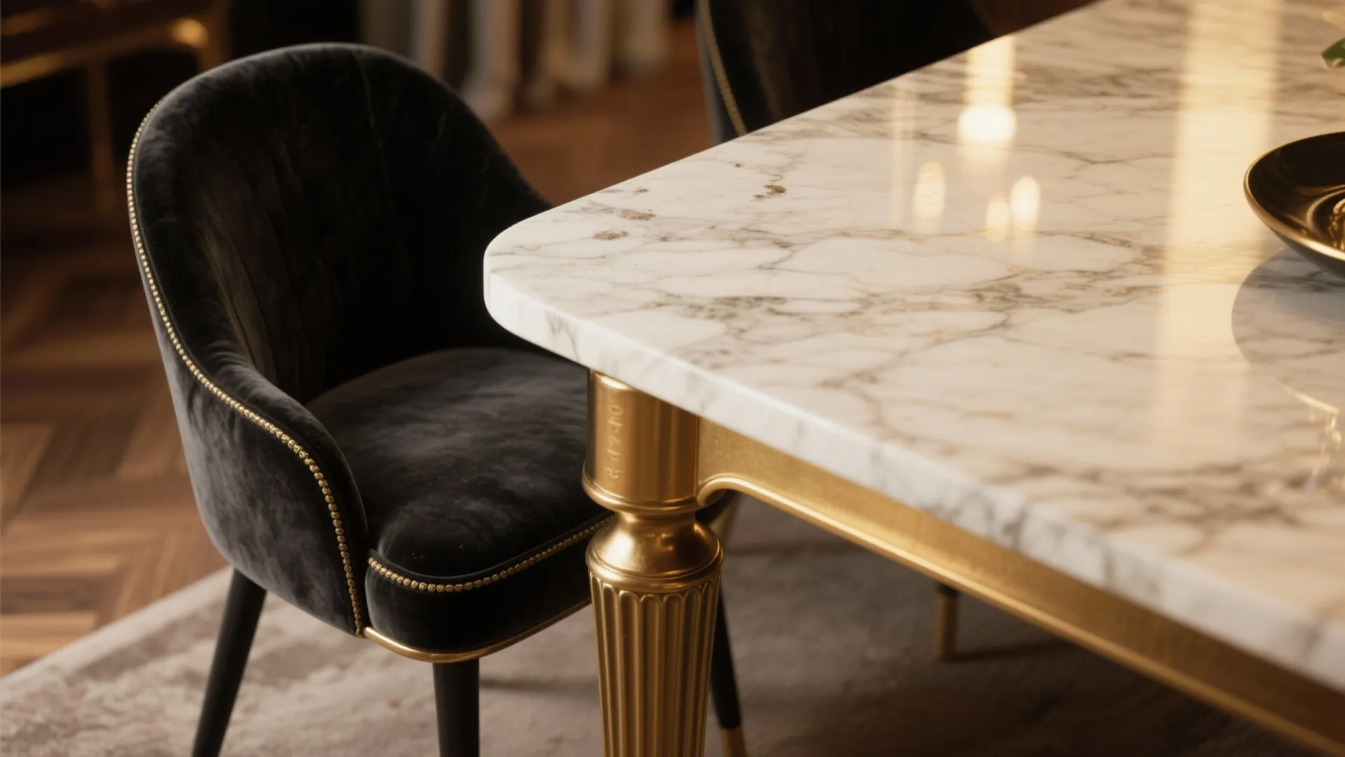 4. Add brass or marble accents for a luxe touch