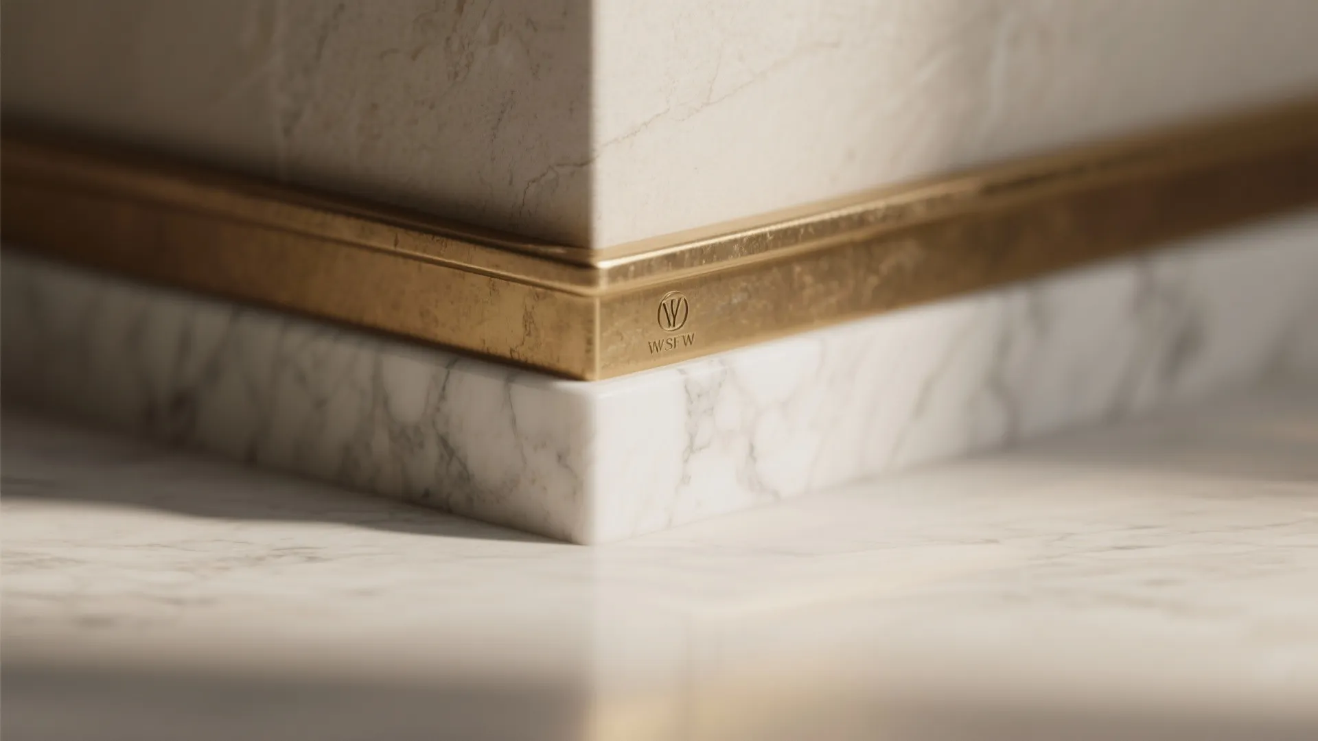 Marble-Clad Niche with Brass Details