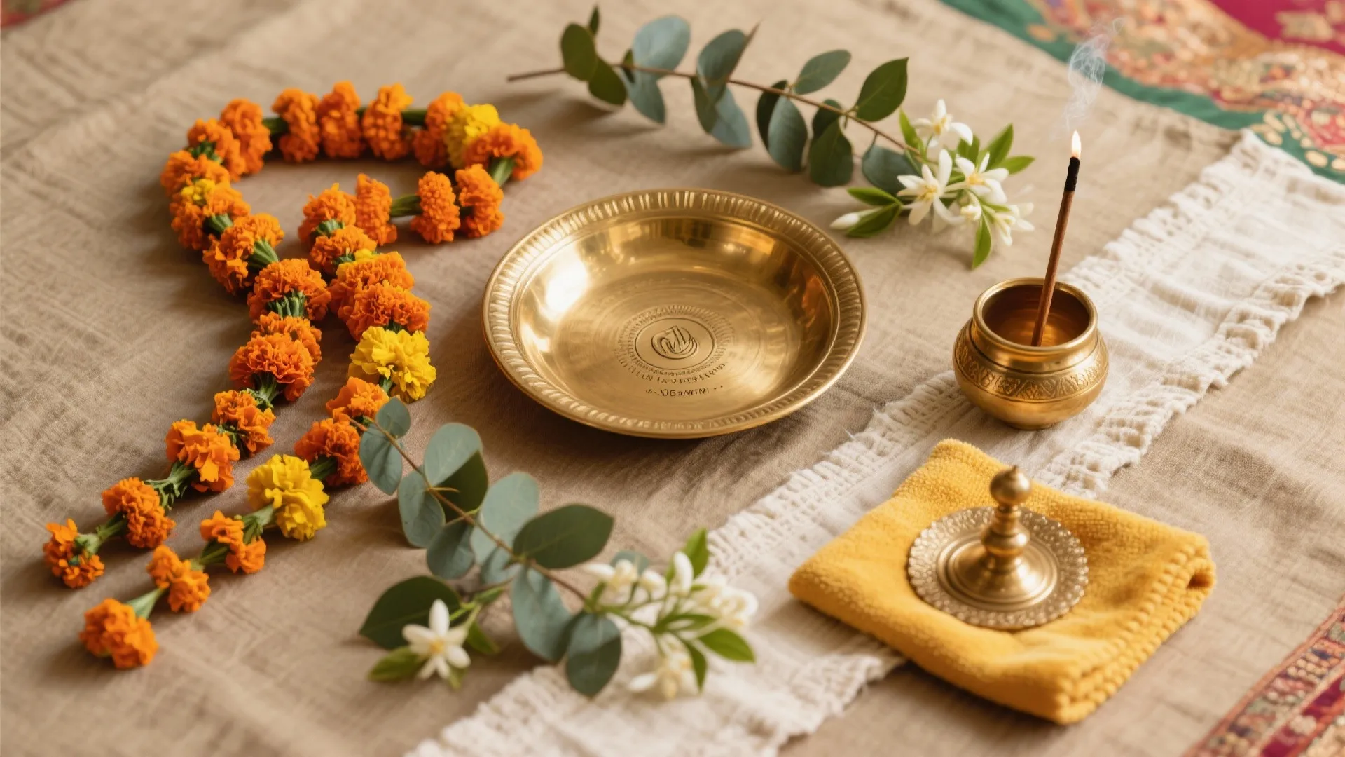 Brass, Marigold, and Natural Scent: A Timeless Palette