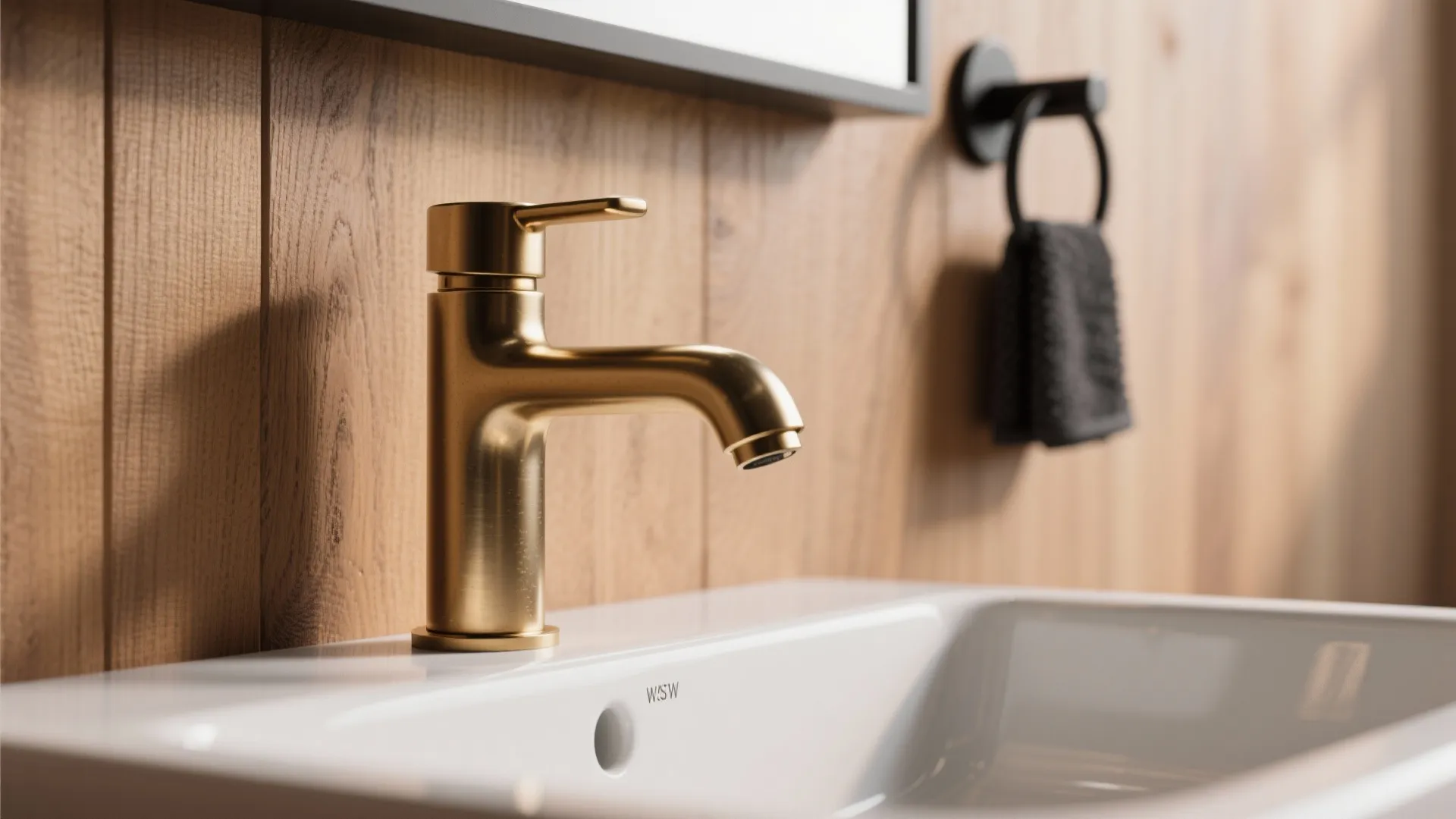 2. Brushed brass and matte black accents