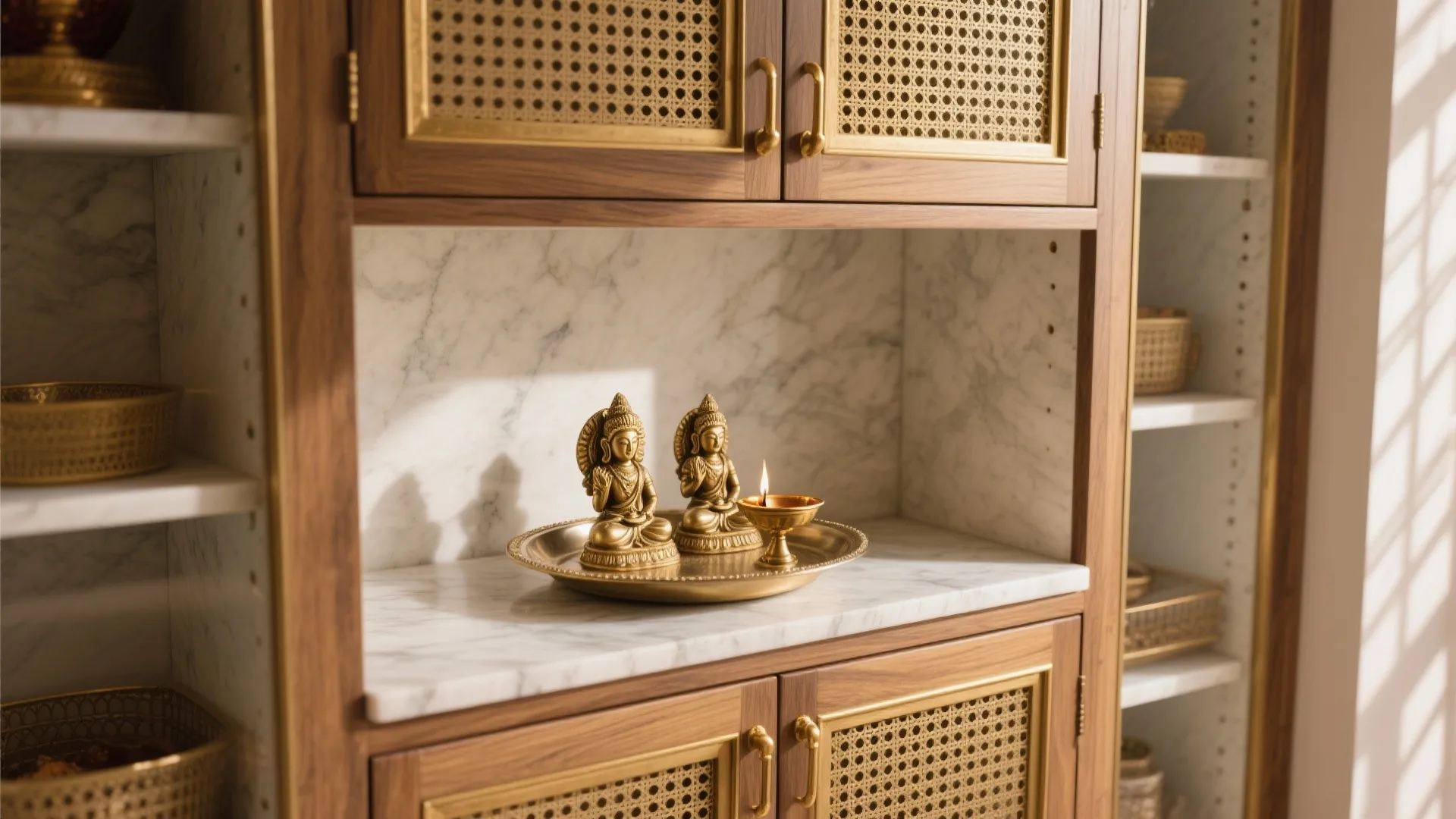 Ventilated Brass-Mesh Doors for Safe Aarti