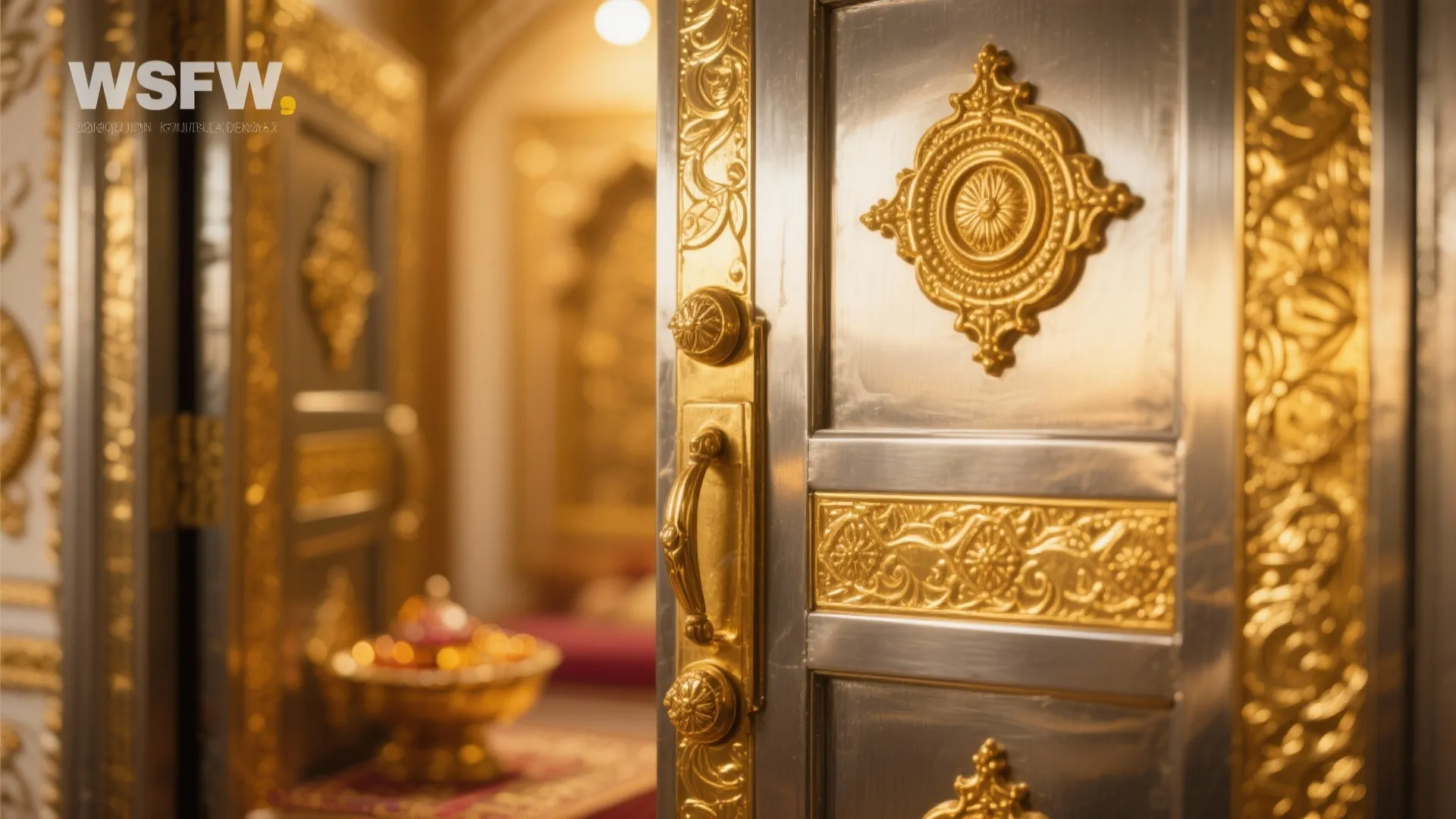 Metal Doors with Brass or Copper Work