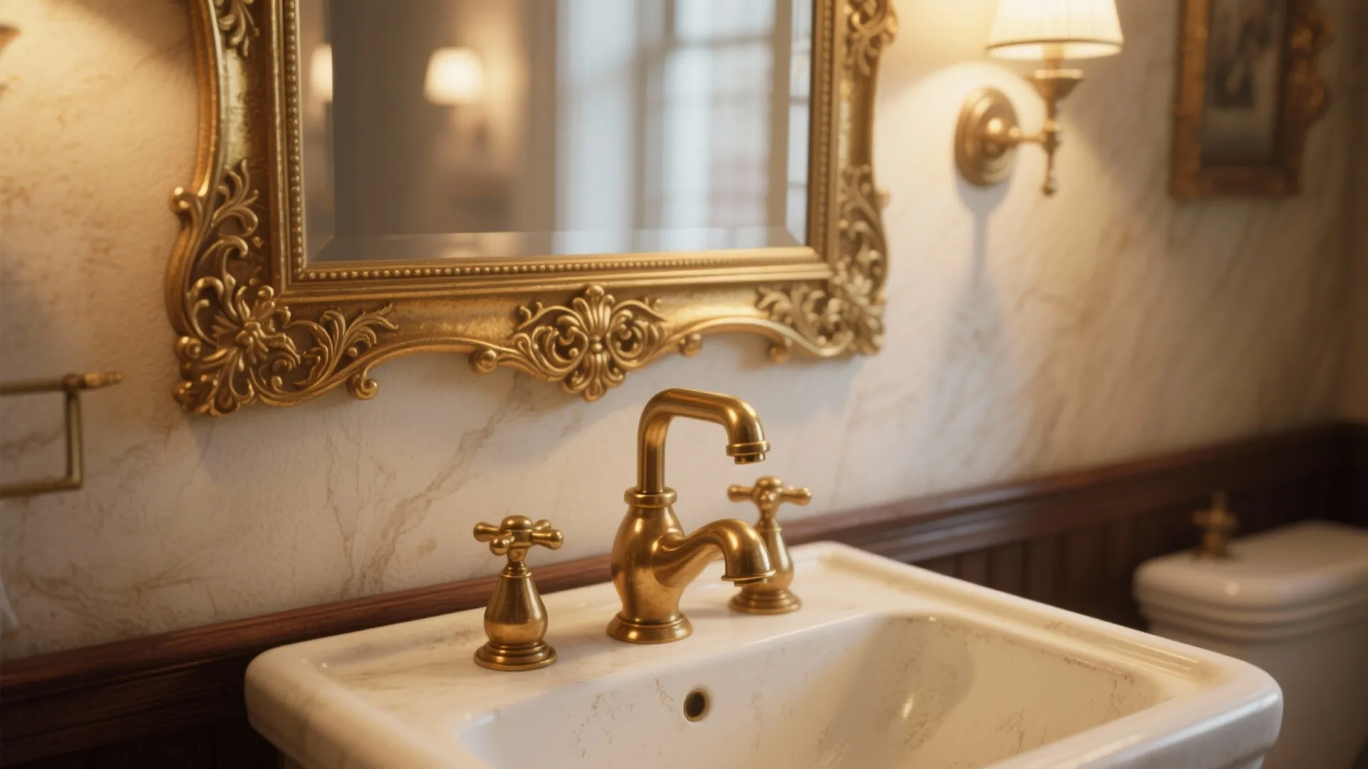 5. Brass fixtures & vintage mirrors