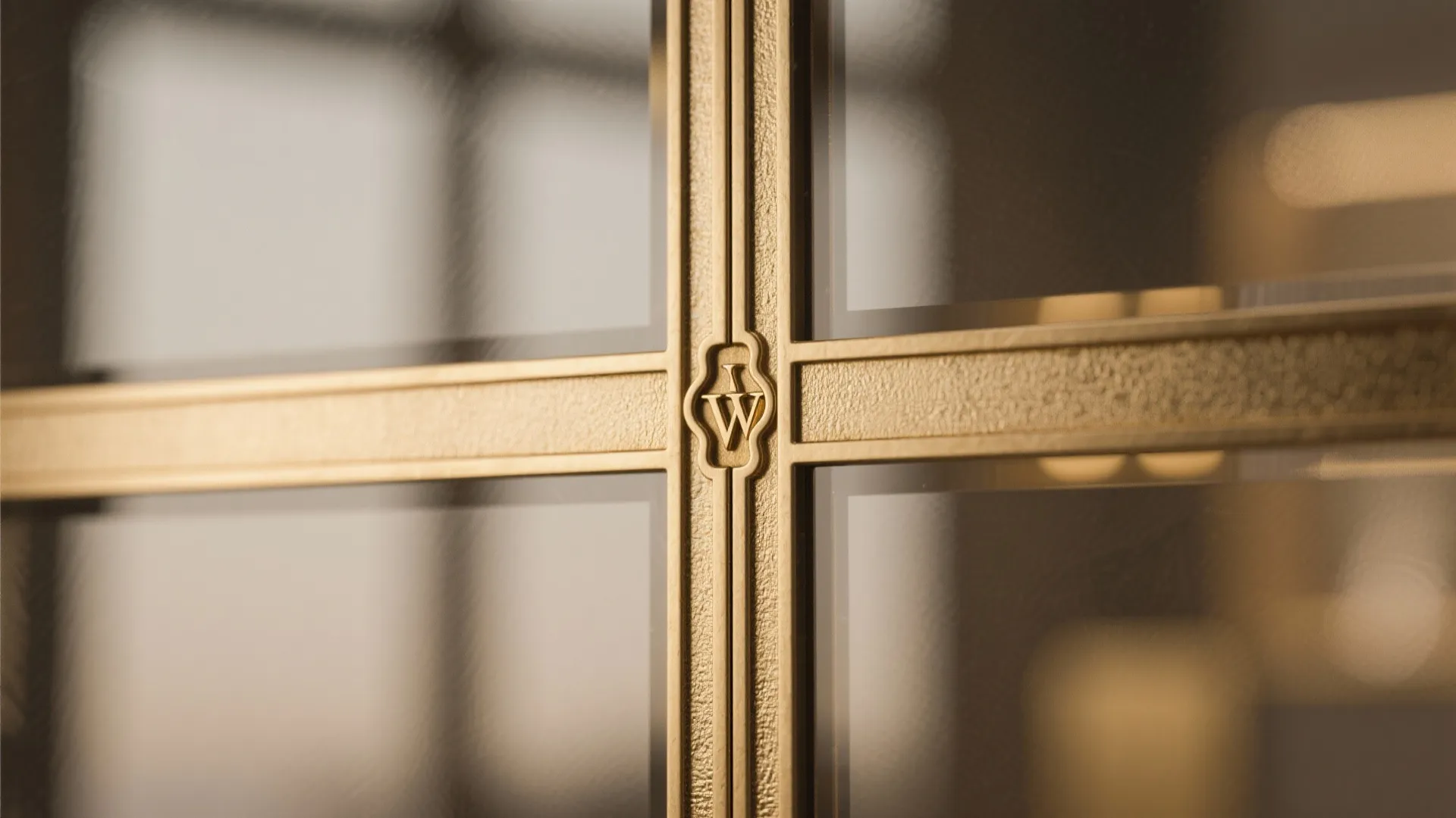 Clear Glass with Brass Inlay Mullions