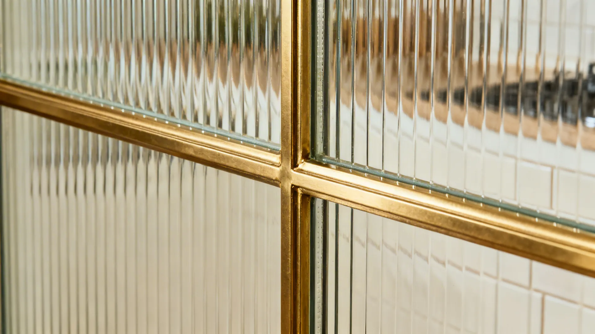 Half-Glazed Double Doors with Brass Mullions