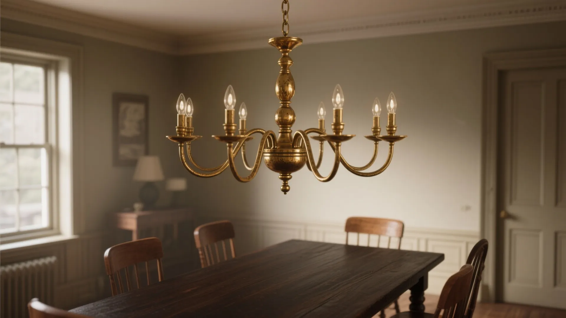 2. Brass Multi-Arm Chandelier