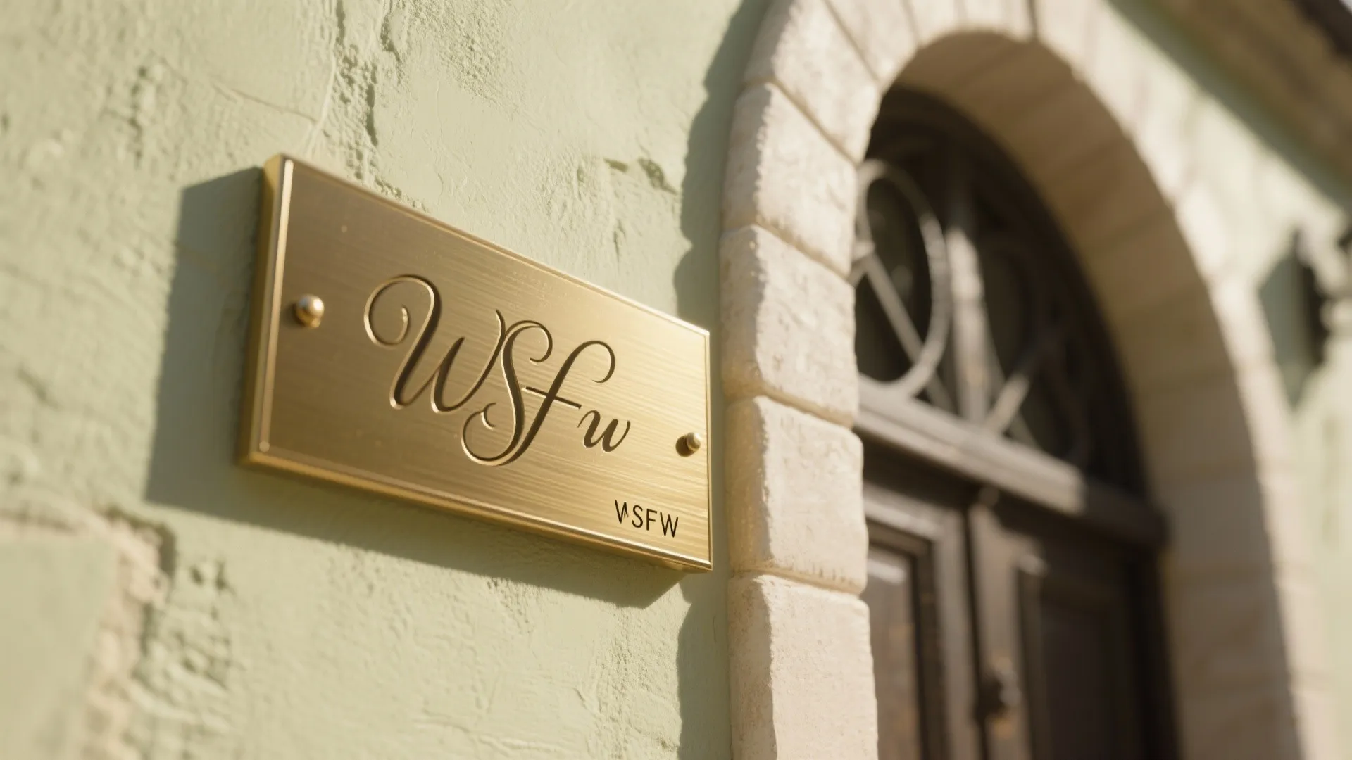 2) A signature arched entry with subtle calligraphy