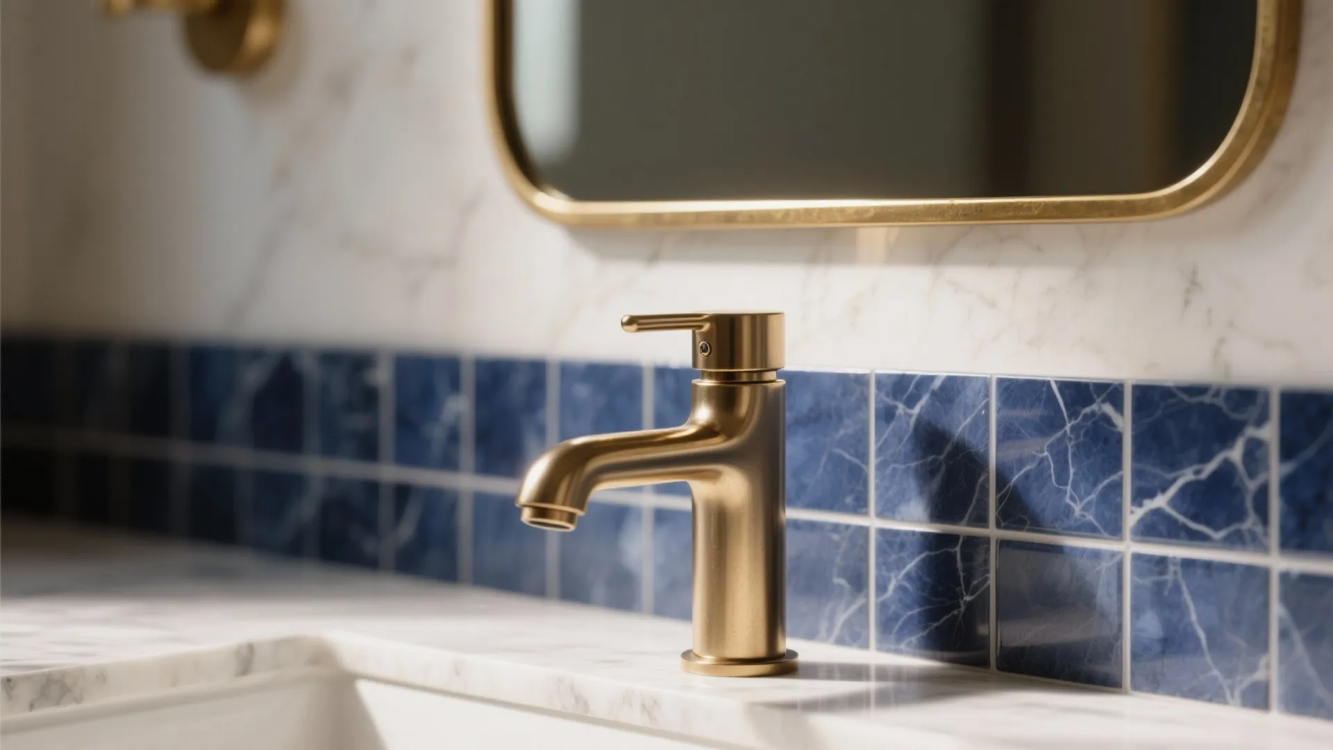 Brass Fixtures with Navy Veins