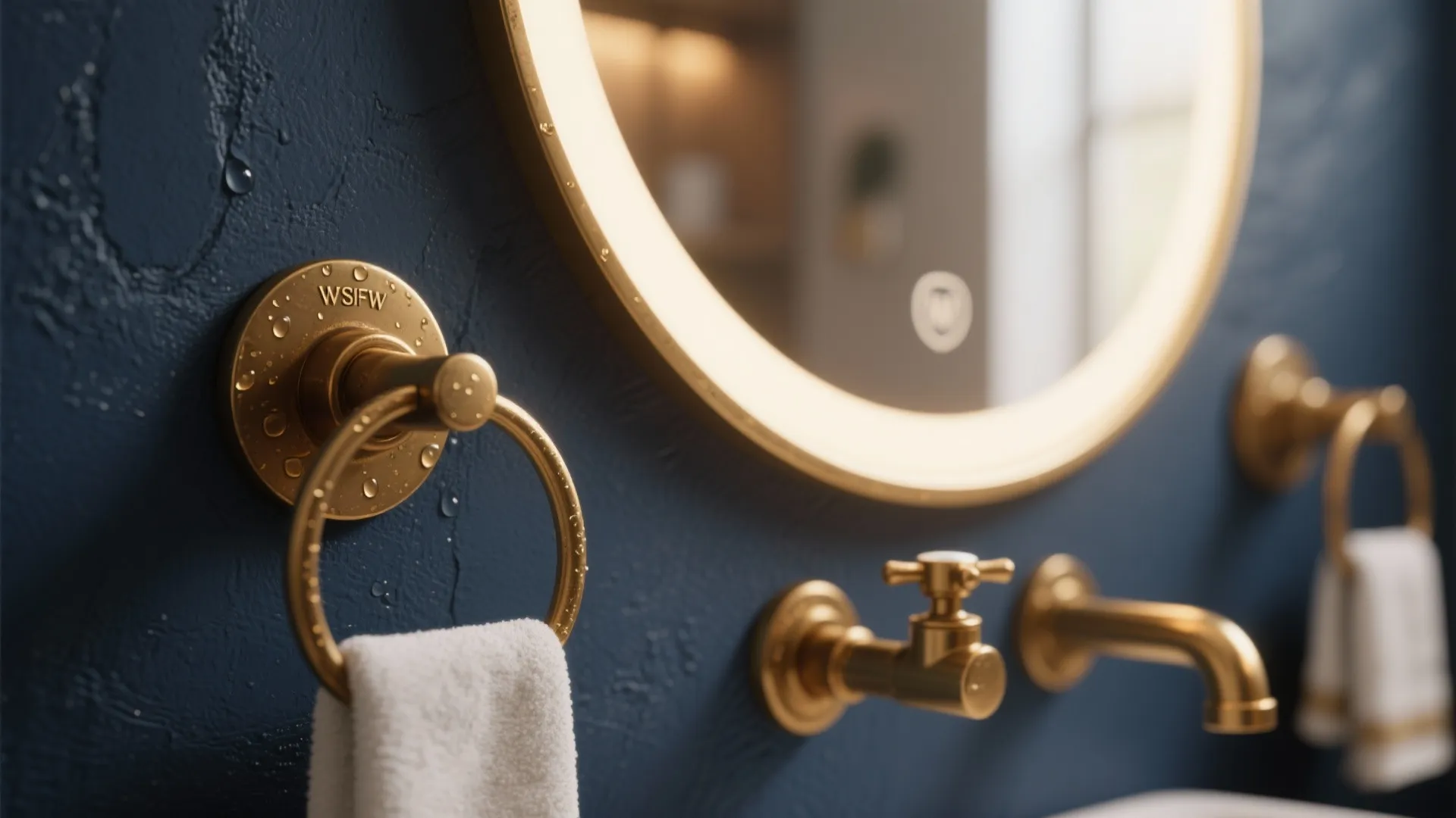 1. Navy + Warm Brass Accents