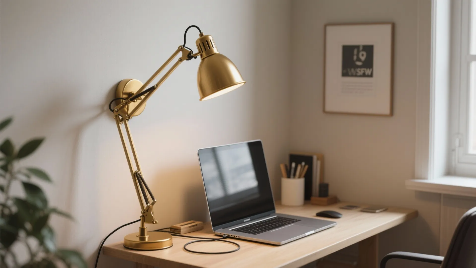 4. Articulated Brass Task Lights for Home Offices