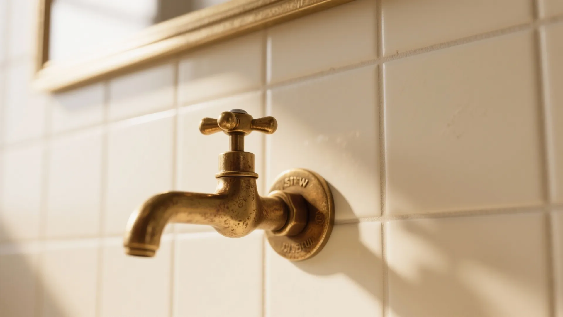 6. Cream Walls With Pop of Brass