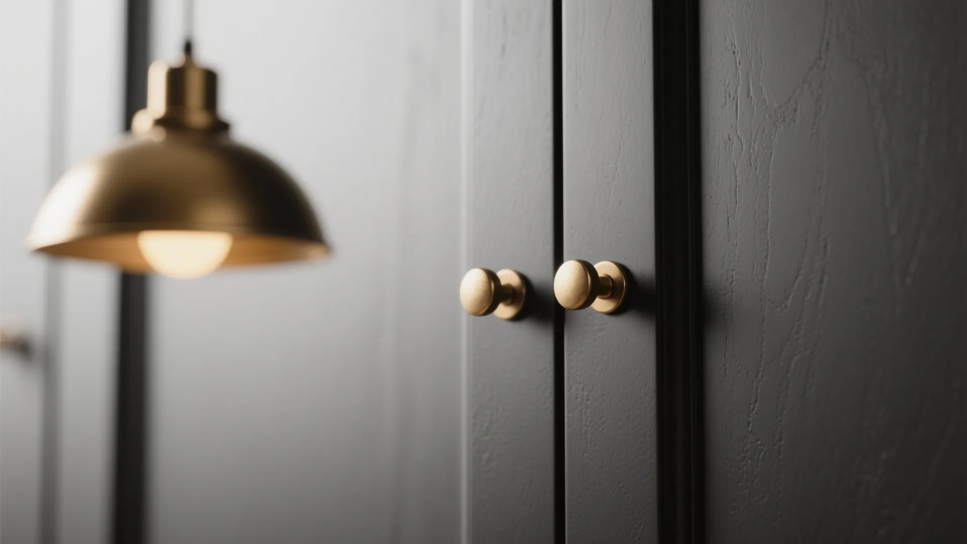 2. Matte black cabinets with brass accents for a luxe vibe