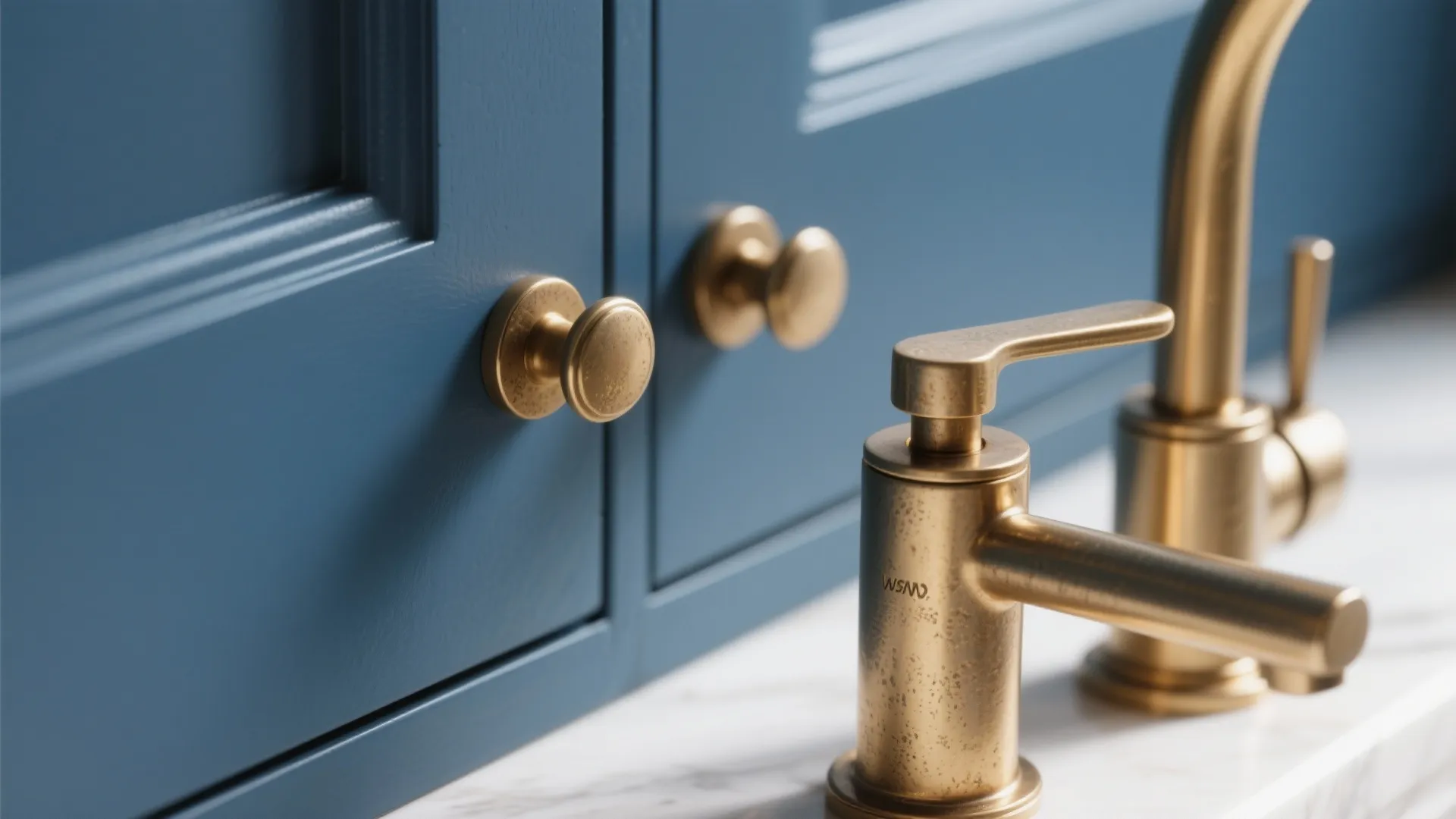 2. Add brass hardware for a luxe contrast