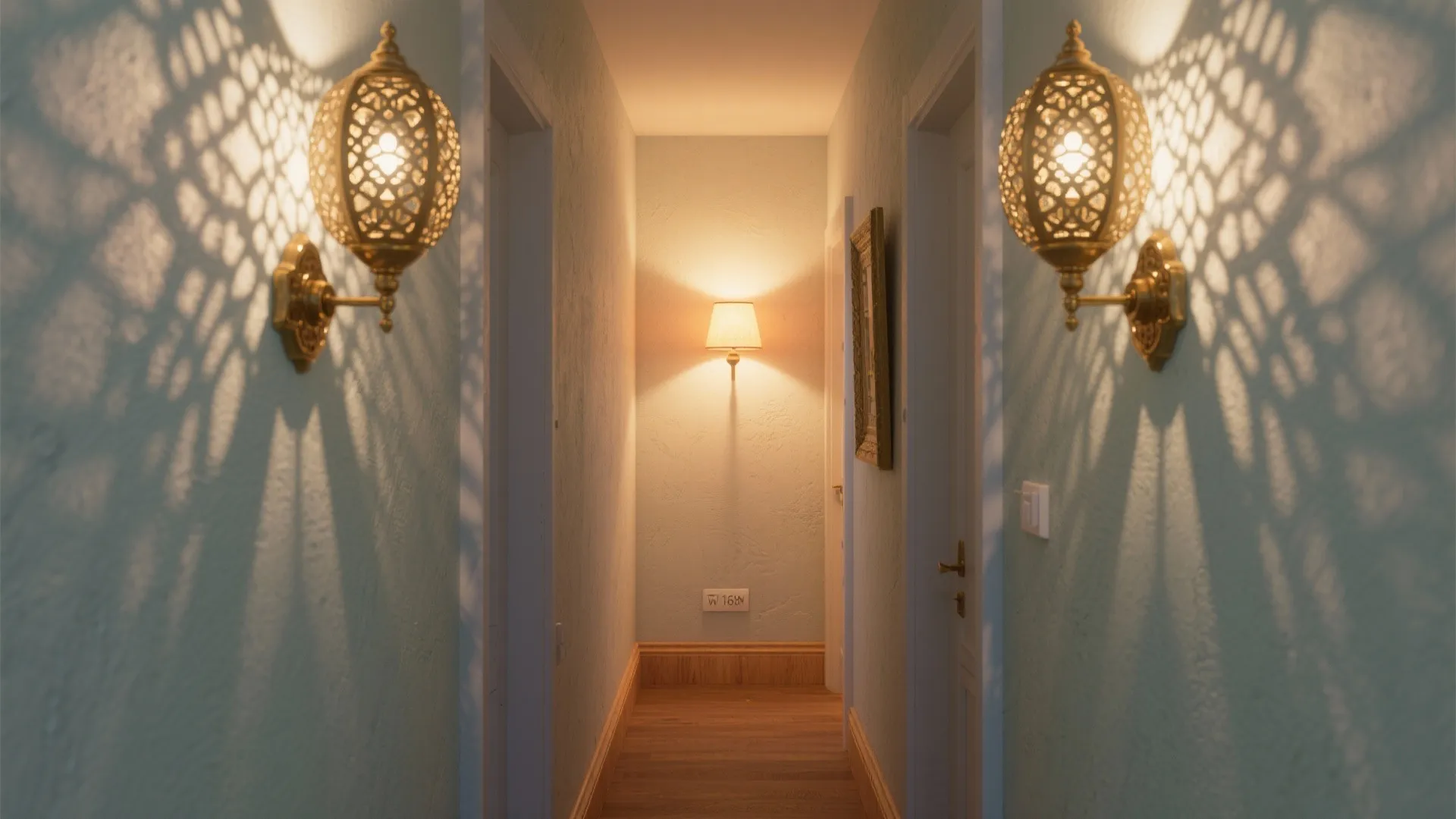 Perforated Brass Sconces for Patterned Glow