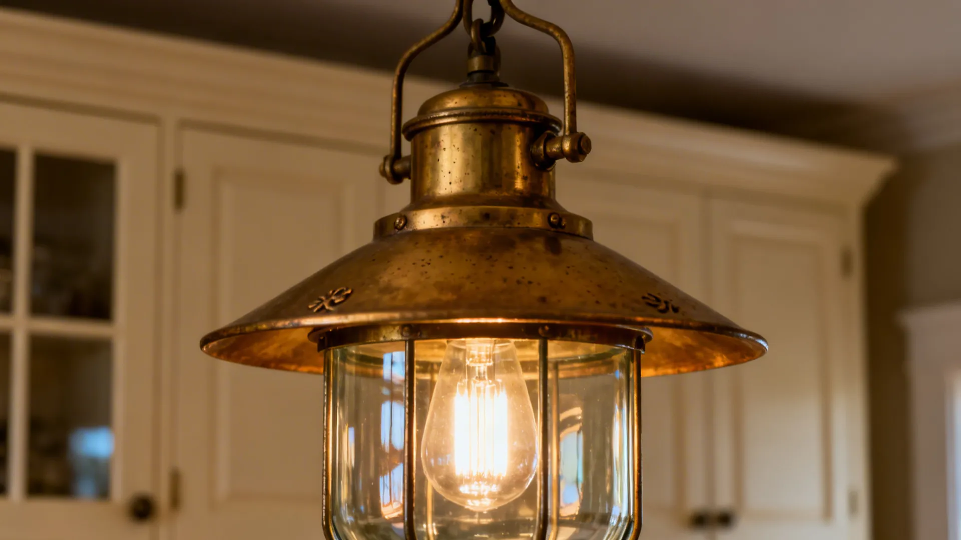 5) Vintage-Style Lighting and Aged Metals