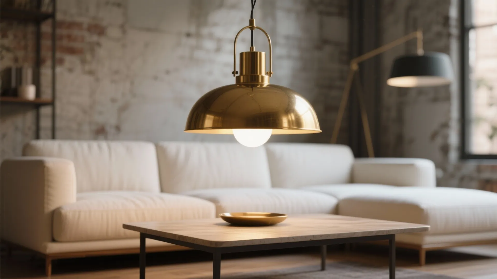 8. Statement Lighting Over the Coffee Table