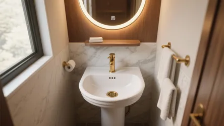 5 Small-Space Bathroom Ideas for a 1-1/4 Brass Pop-Up Drain