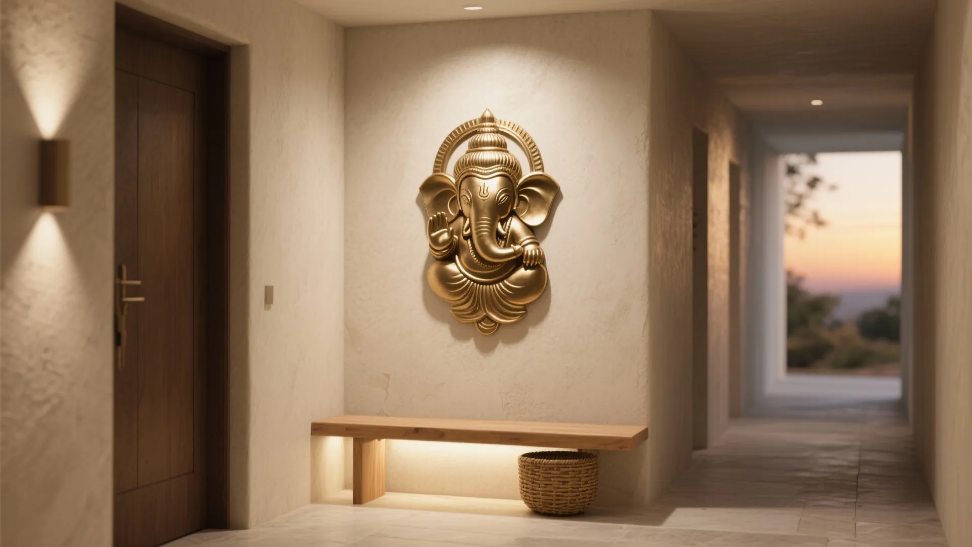 Brass or metal relief on a tactile backdrop