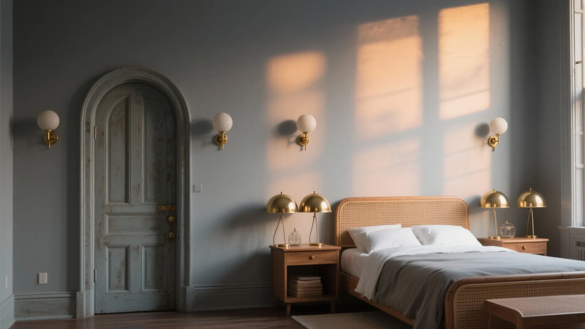 2) Brass Round Sconces as Jewelry for the Room