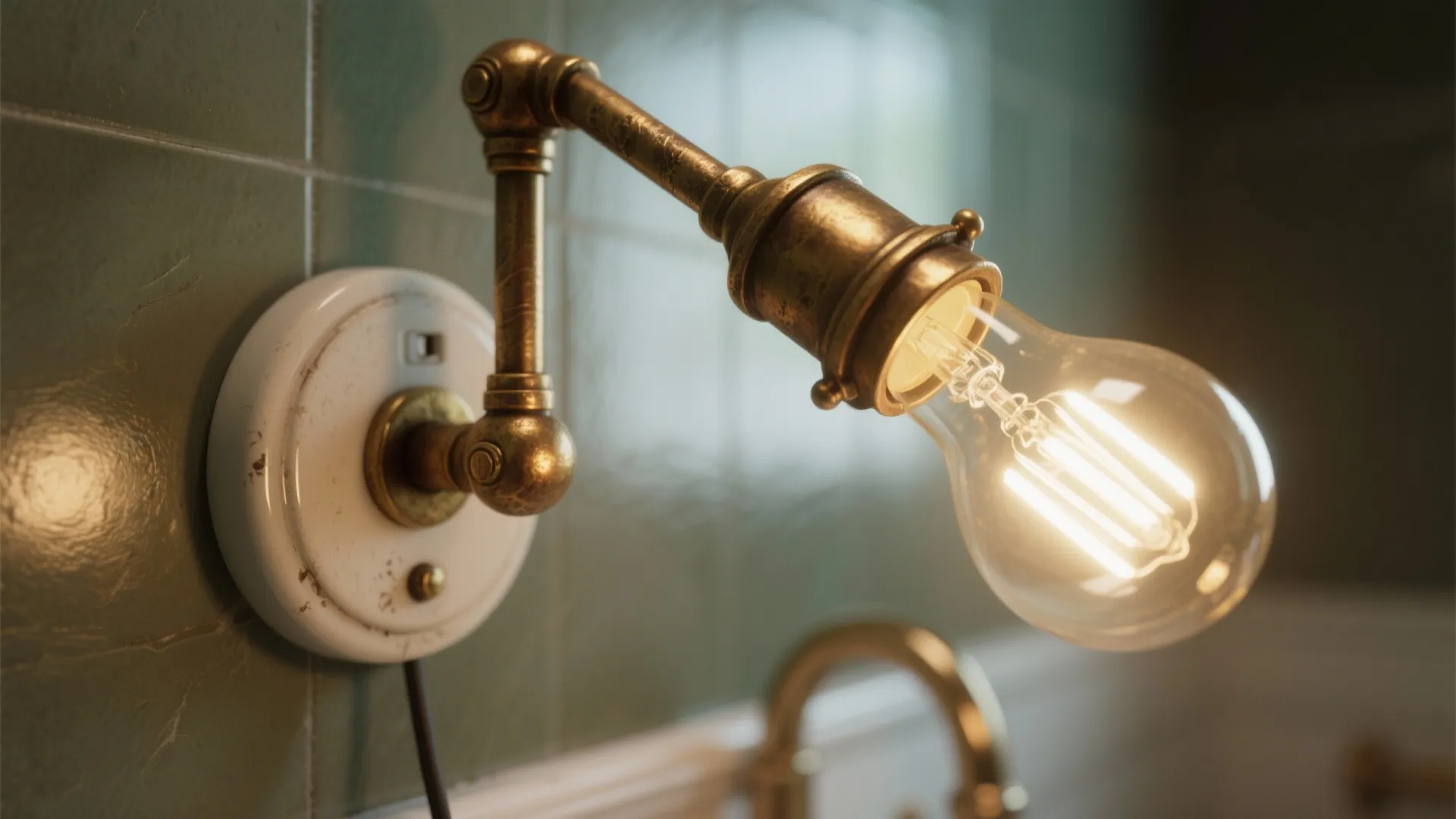 1. Antique Brass Swing Arm Sconces