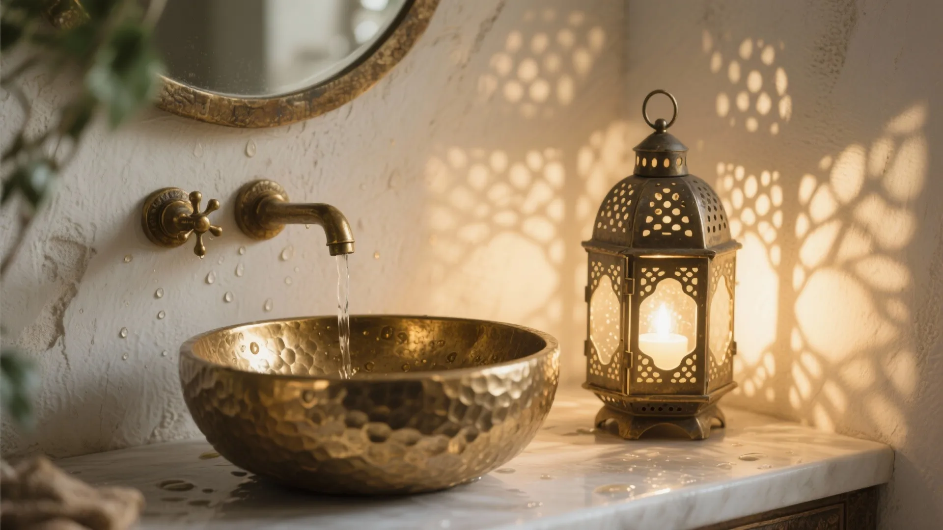 Brass, Hammered Metal & Lanterns: Layers of Glow