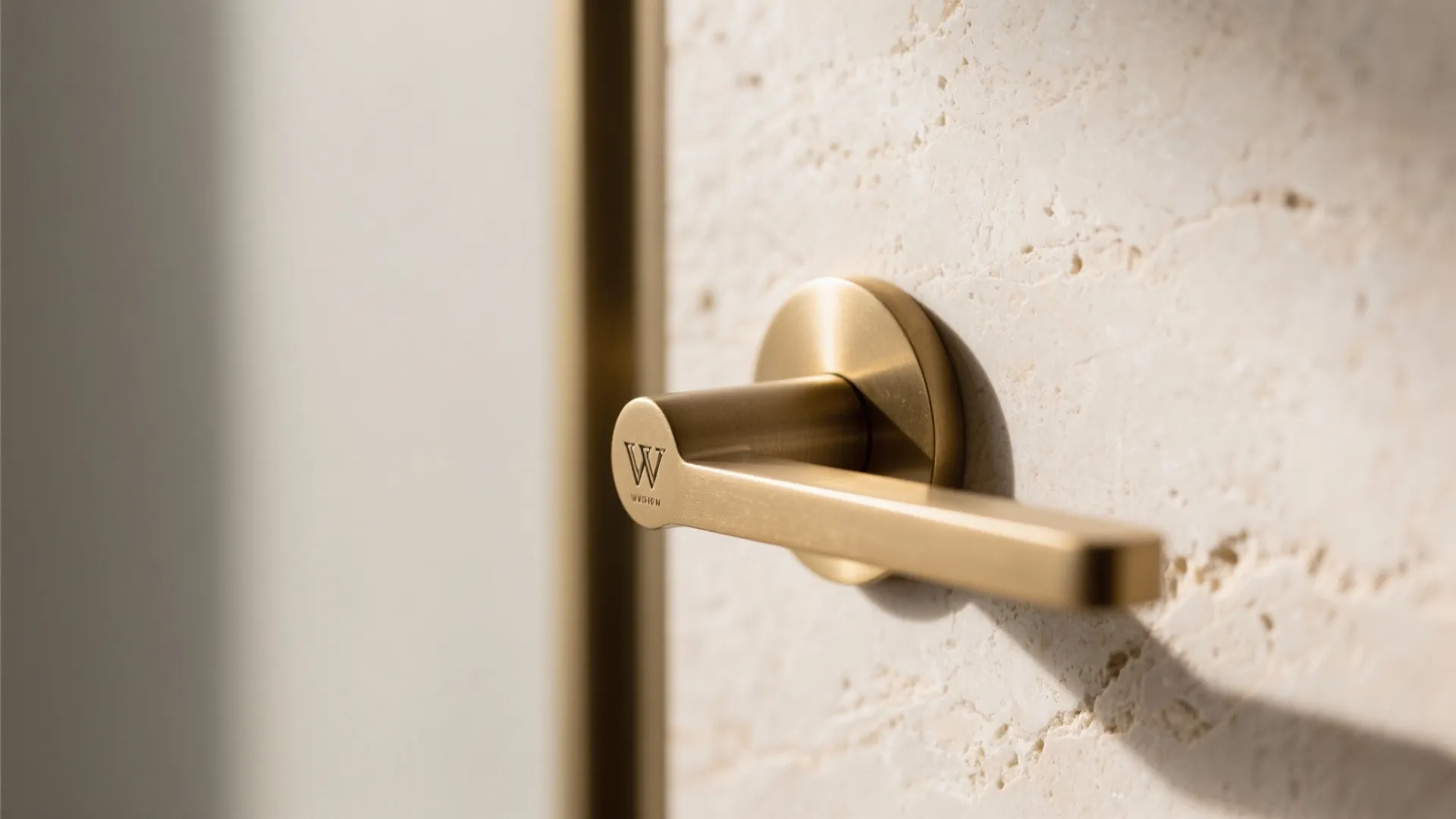 White + Brass + Honed Stone