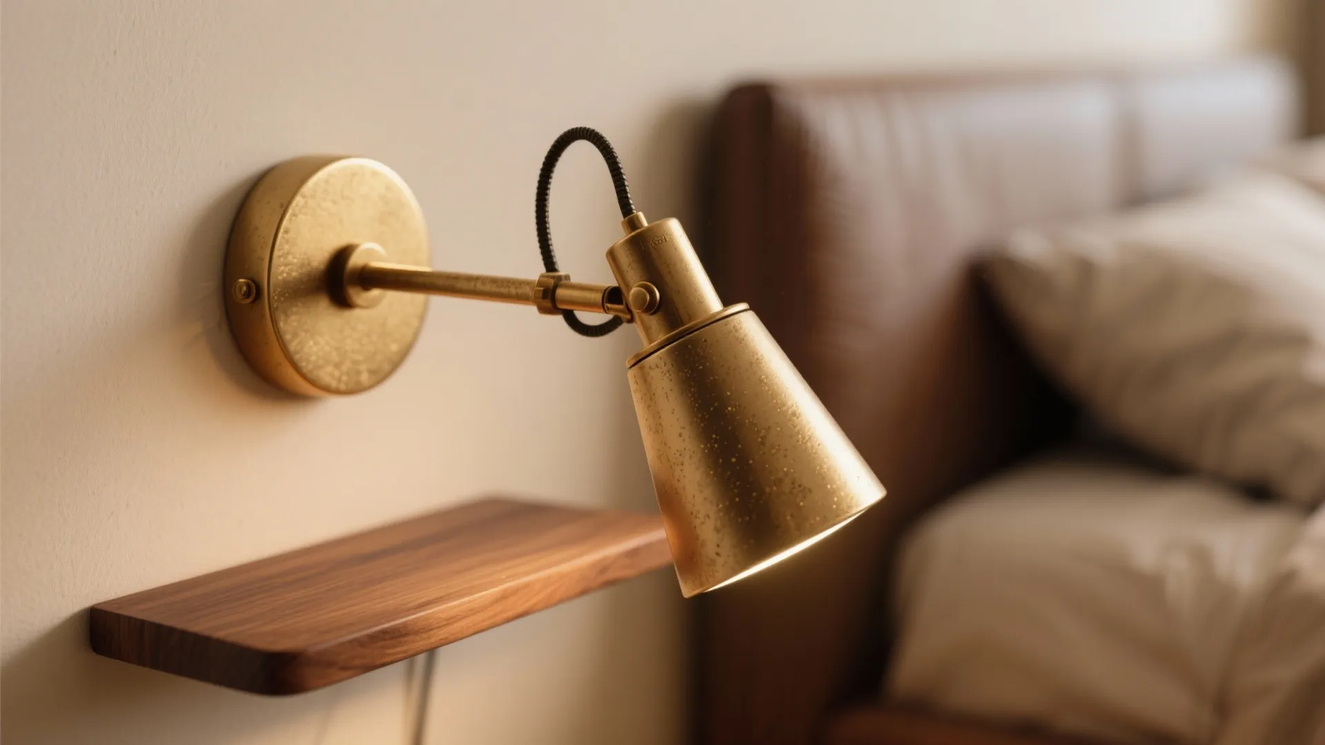 1. Brass Swing Arm Sconce