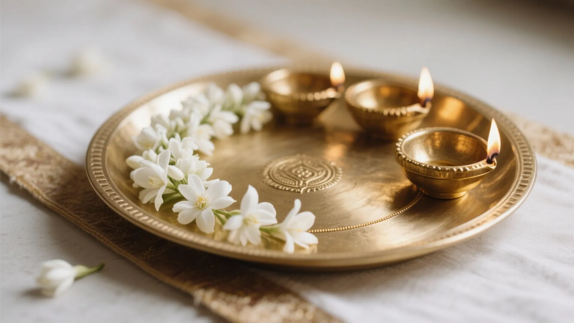 Minimal Brass Elegance with Monochrome Flowers