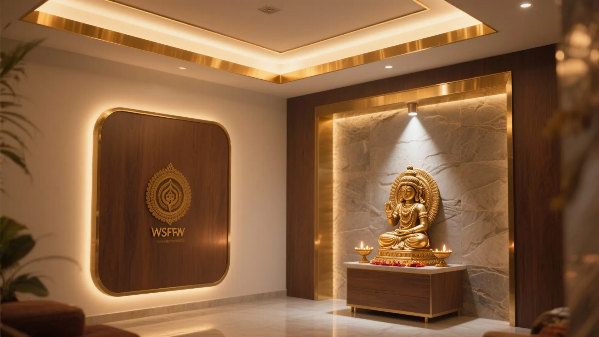 Brass Accents with Soft Cove and Spot