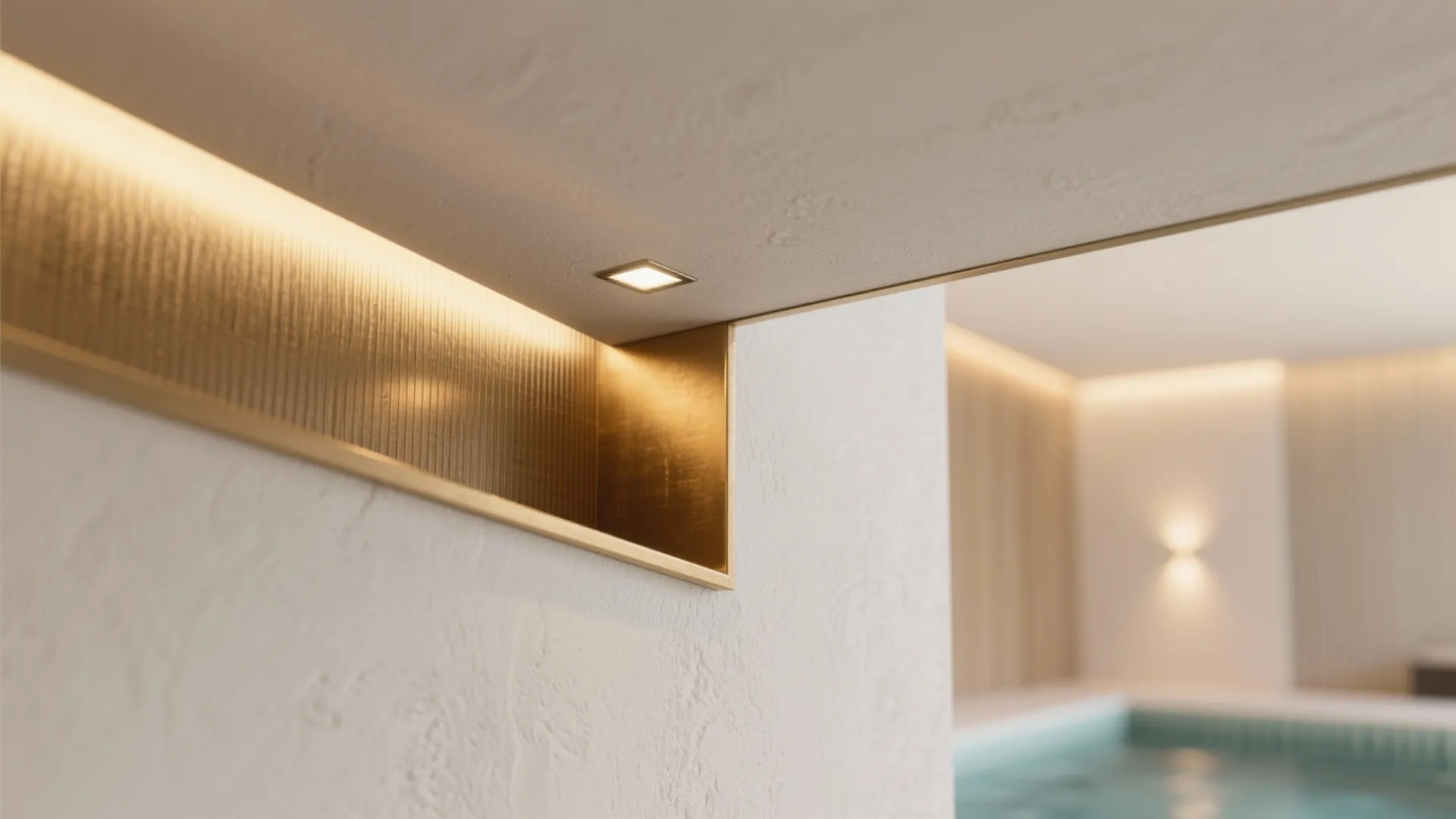 Thin Metal Trim Border with Micro Recessed Spots