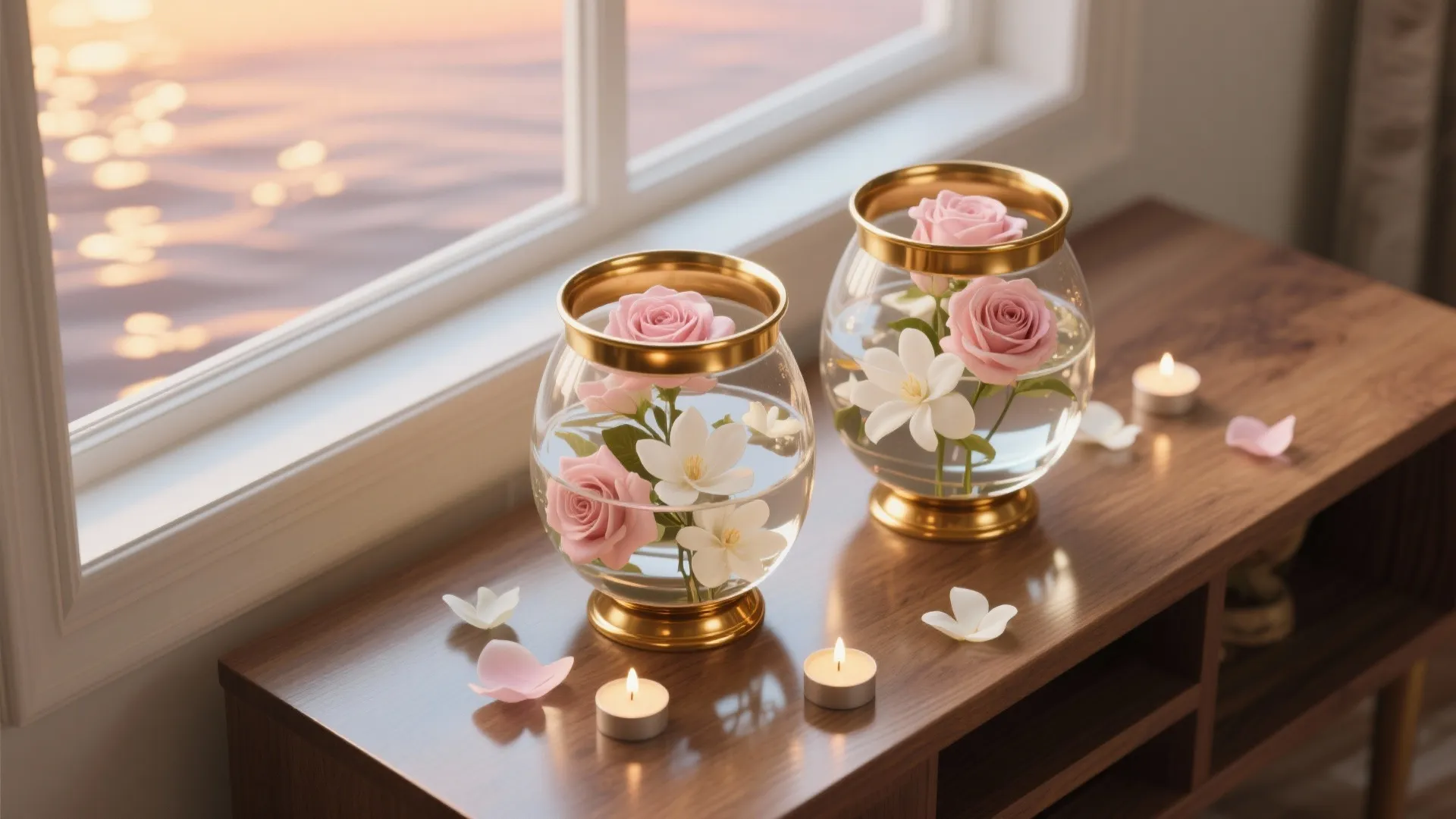 Floating Florals with Brass Urlis