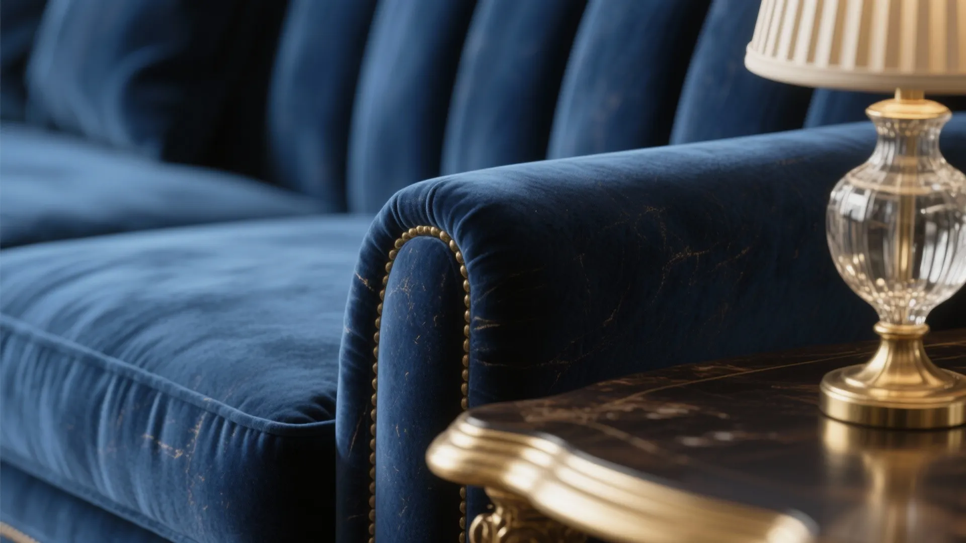 Navy Velvet + Brass Accents (Quiet Glam)