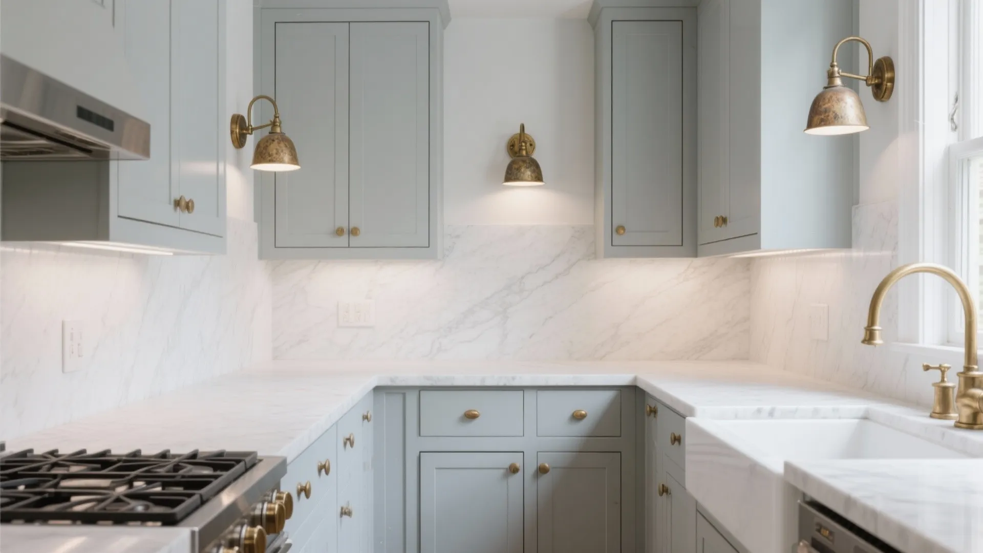 Brass and Aged Finishes to Warm Up Cool Palettes