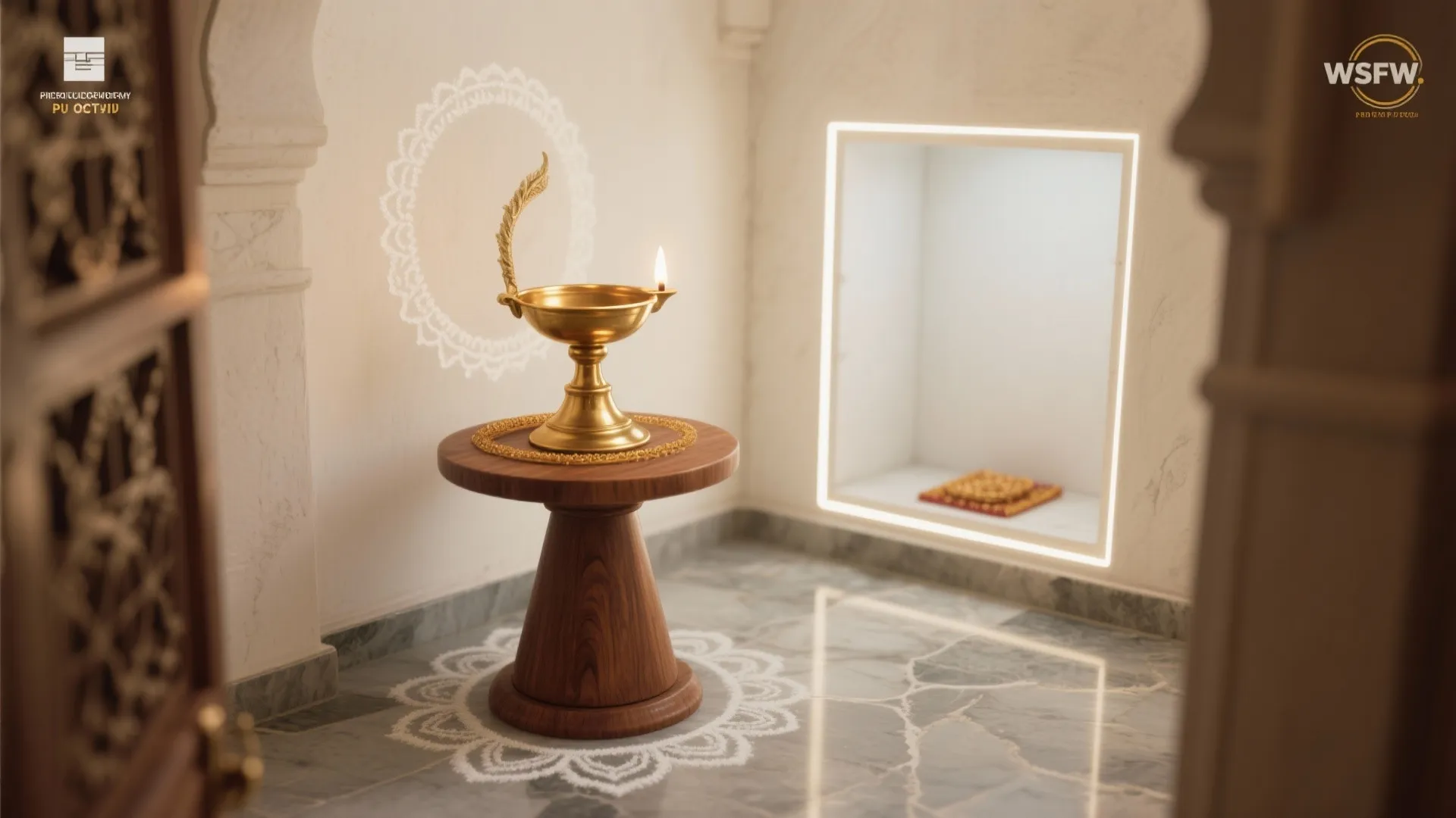 Brass Tones with White Highlights for a Warm Glow