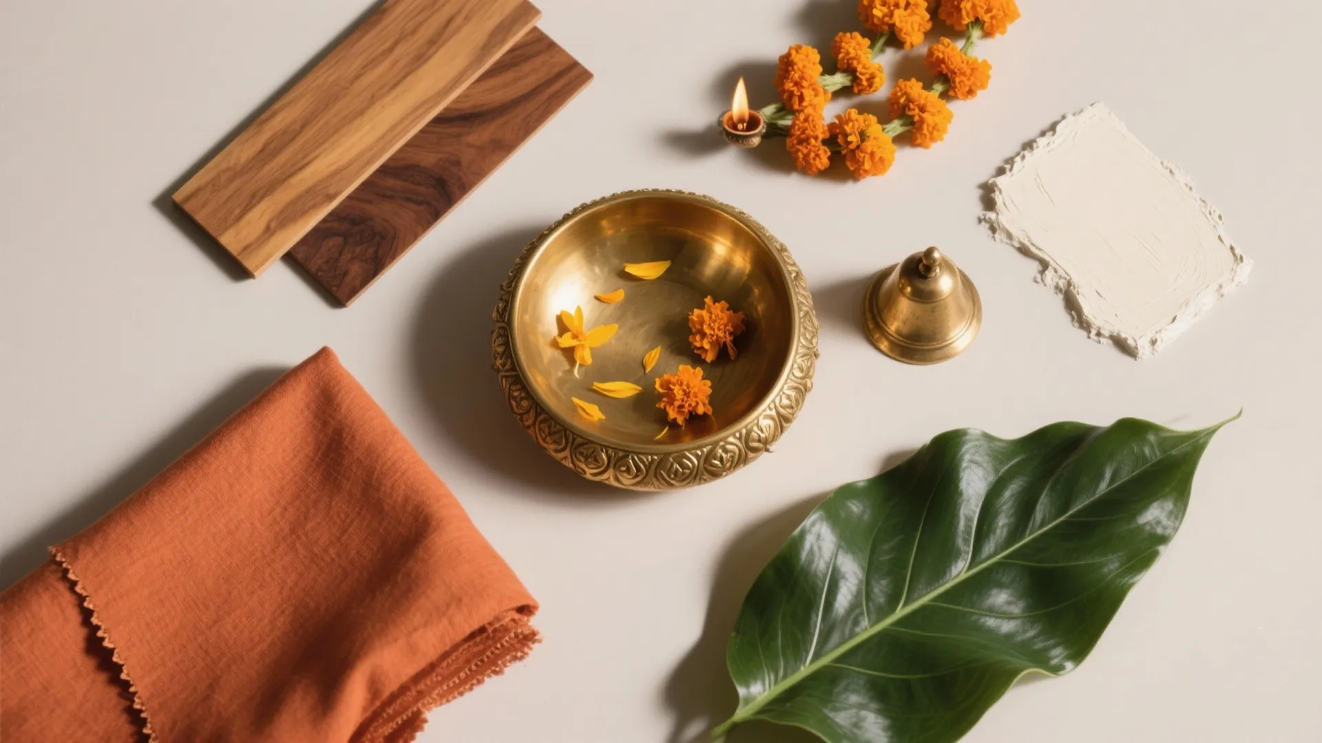 Earthy Brass-and-Wood Palette For Warmth