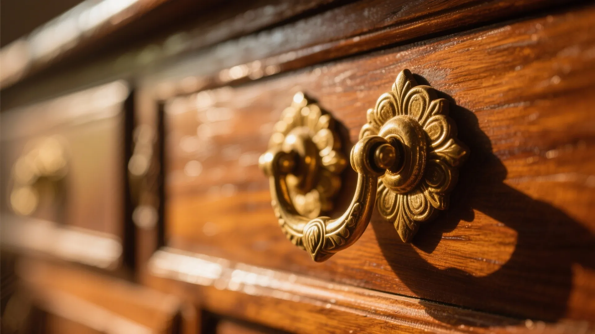 2. Brass and Wood Accents