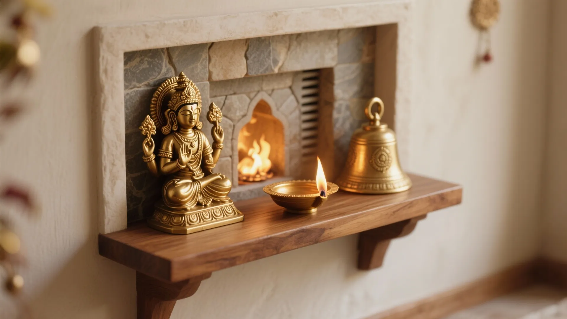 Brass and Wood Harmony with Safe Flame Zones
