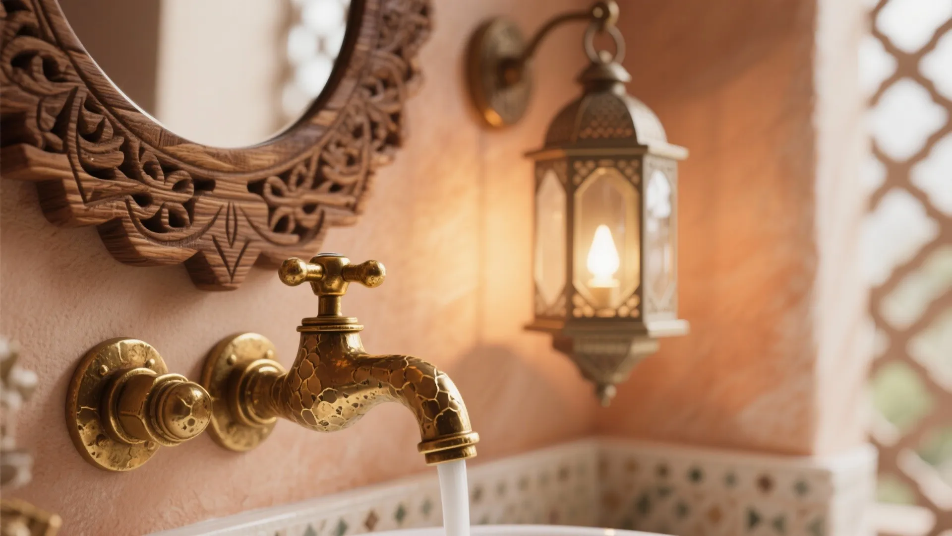 Brass, Wood, and Lantern Accents