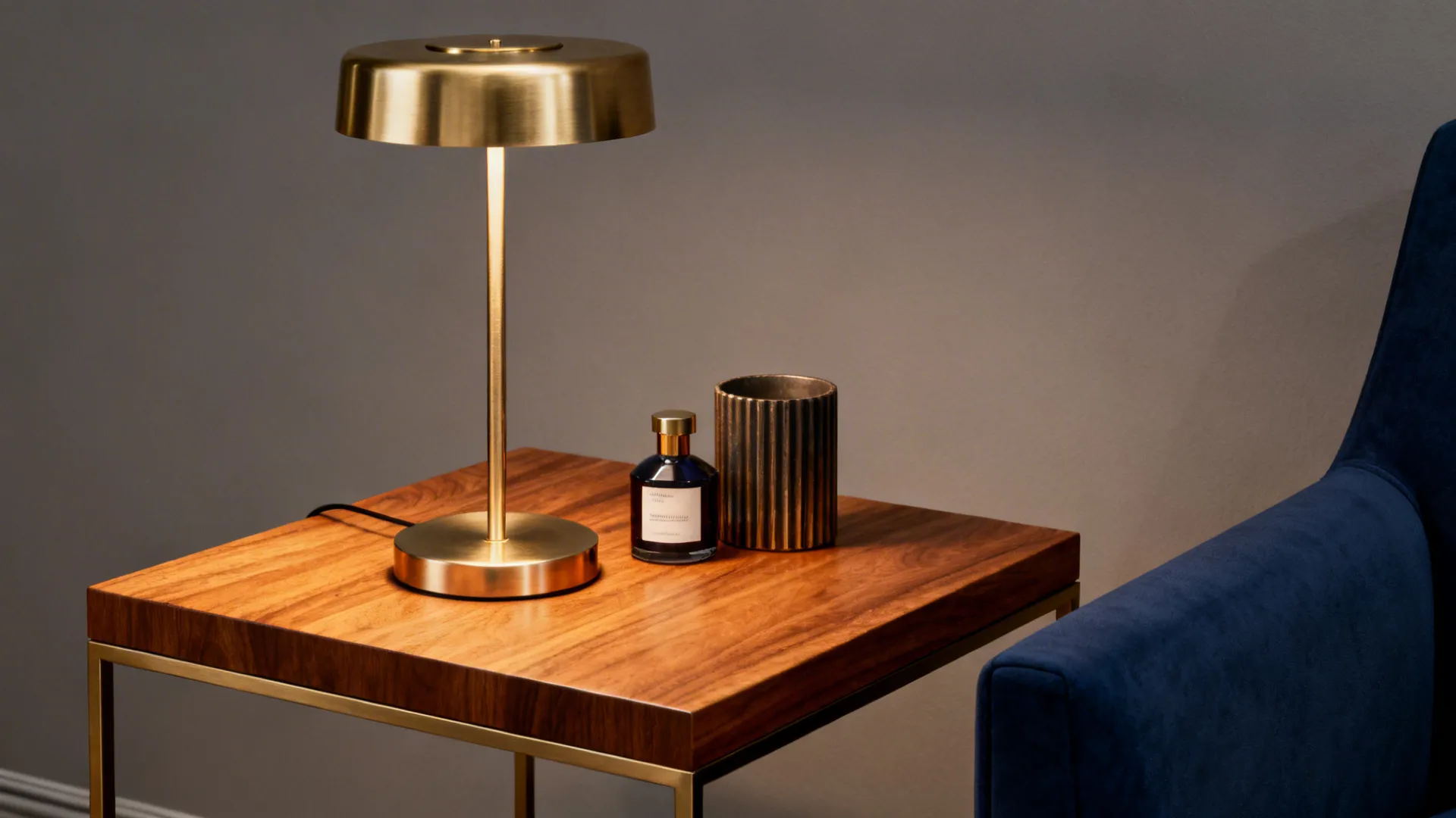 3. Metallic Accents and Wood Warmth