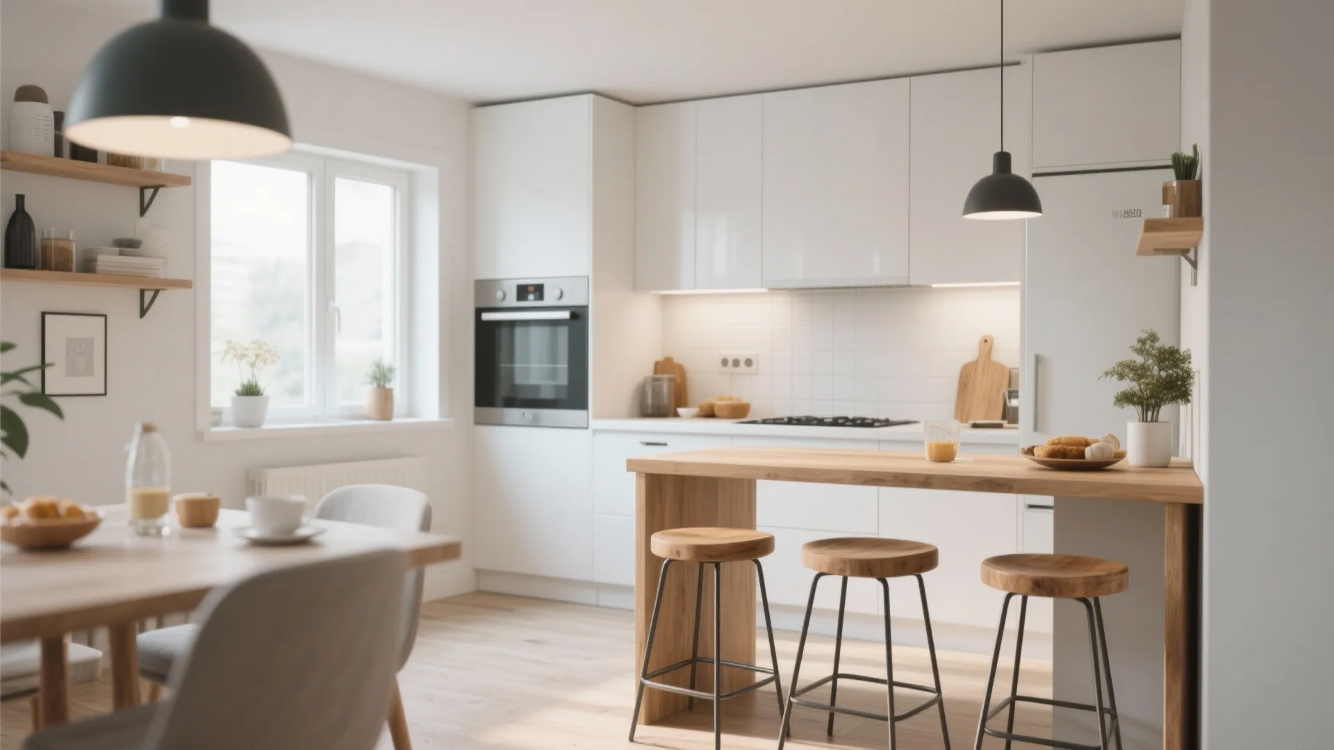 4. Breakfast Bar with High Stools