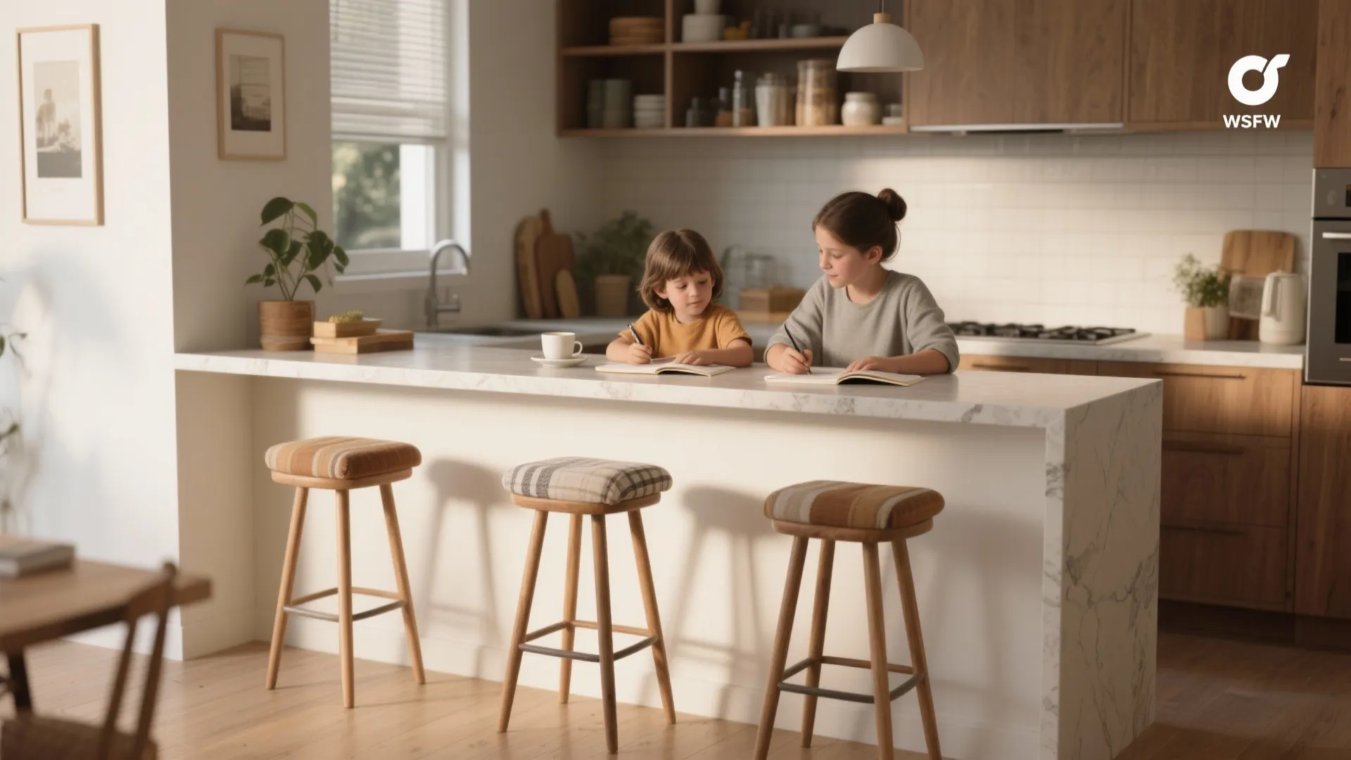 3. Breakfast Bar with Stools