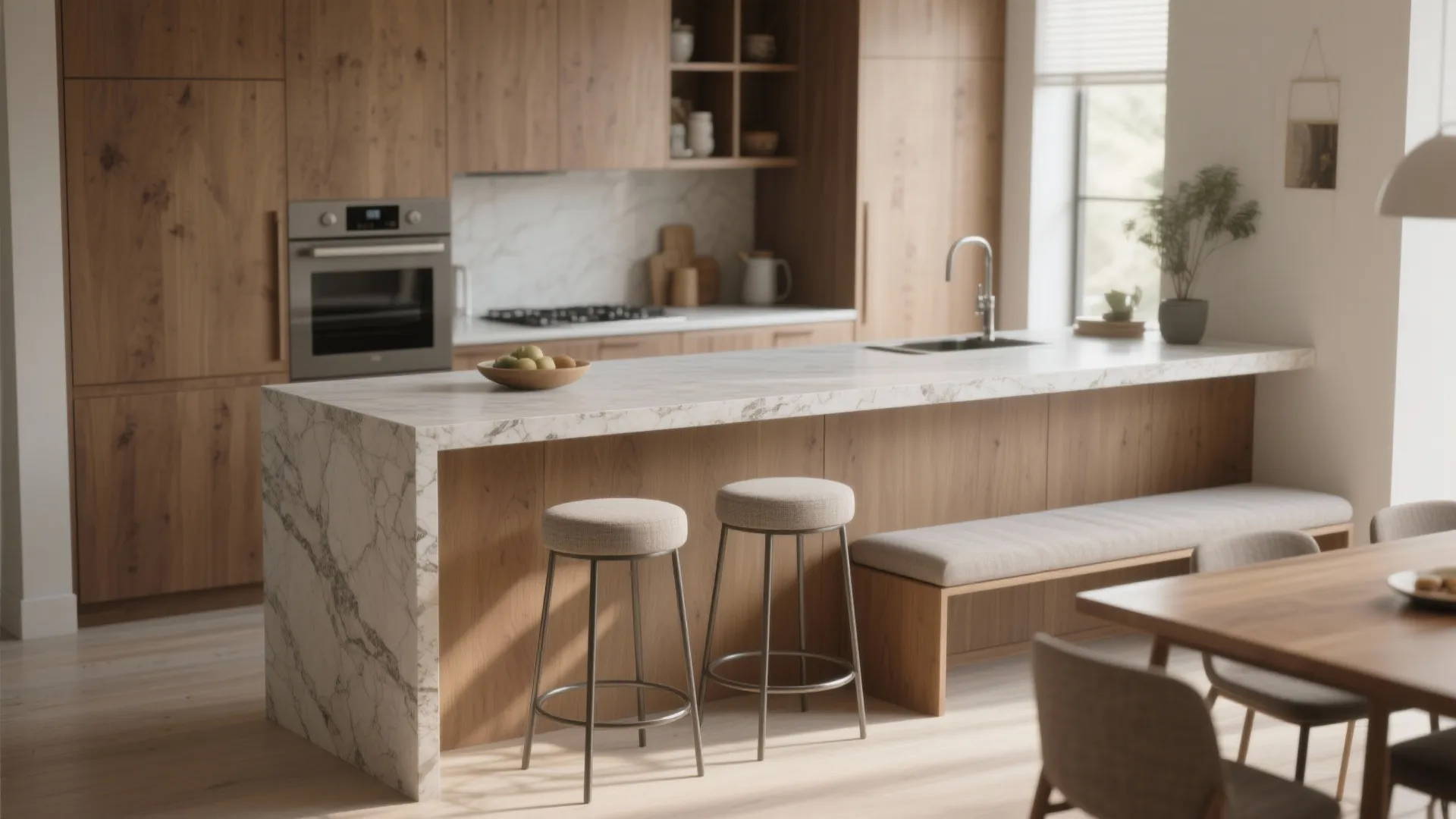 1. Seamless Breakfast Bar Transition