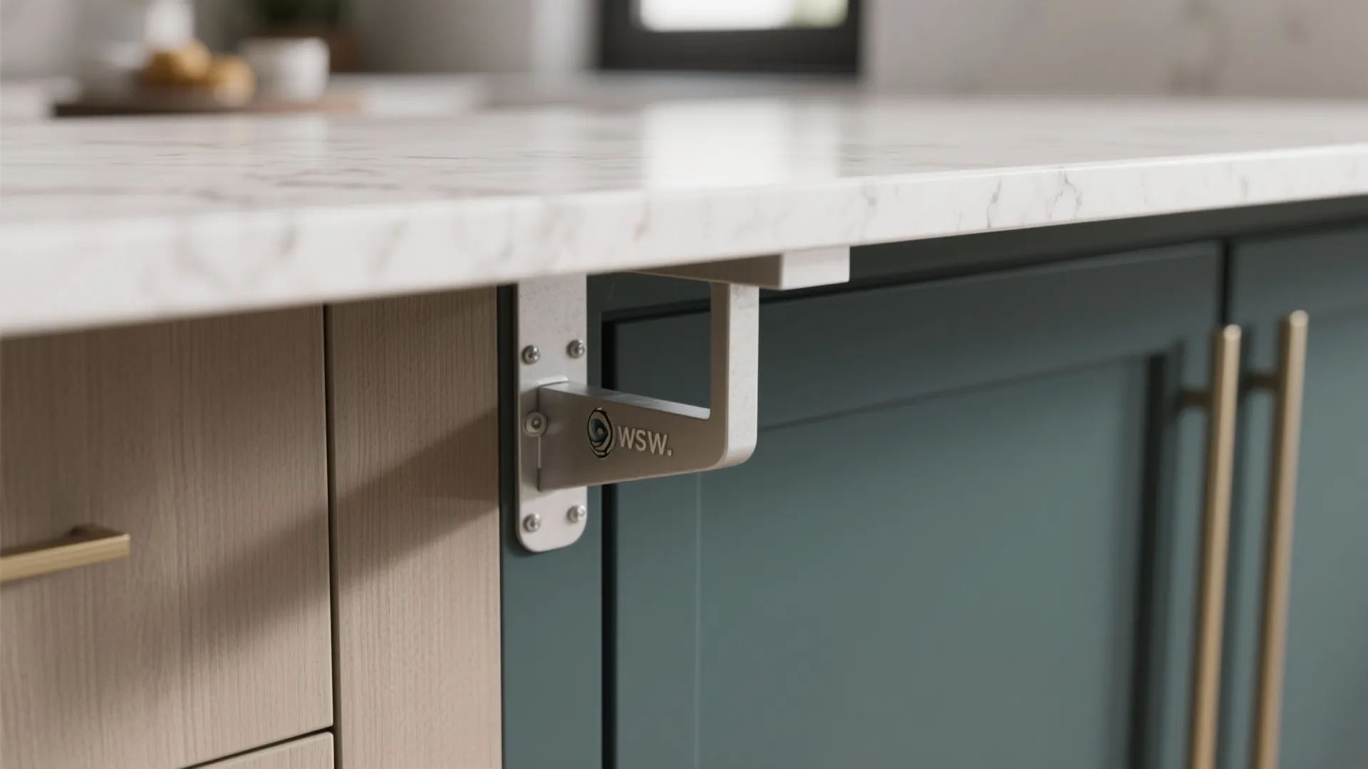 L-shaped kitchen with integrated breakfast ledge