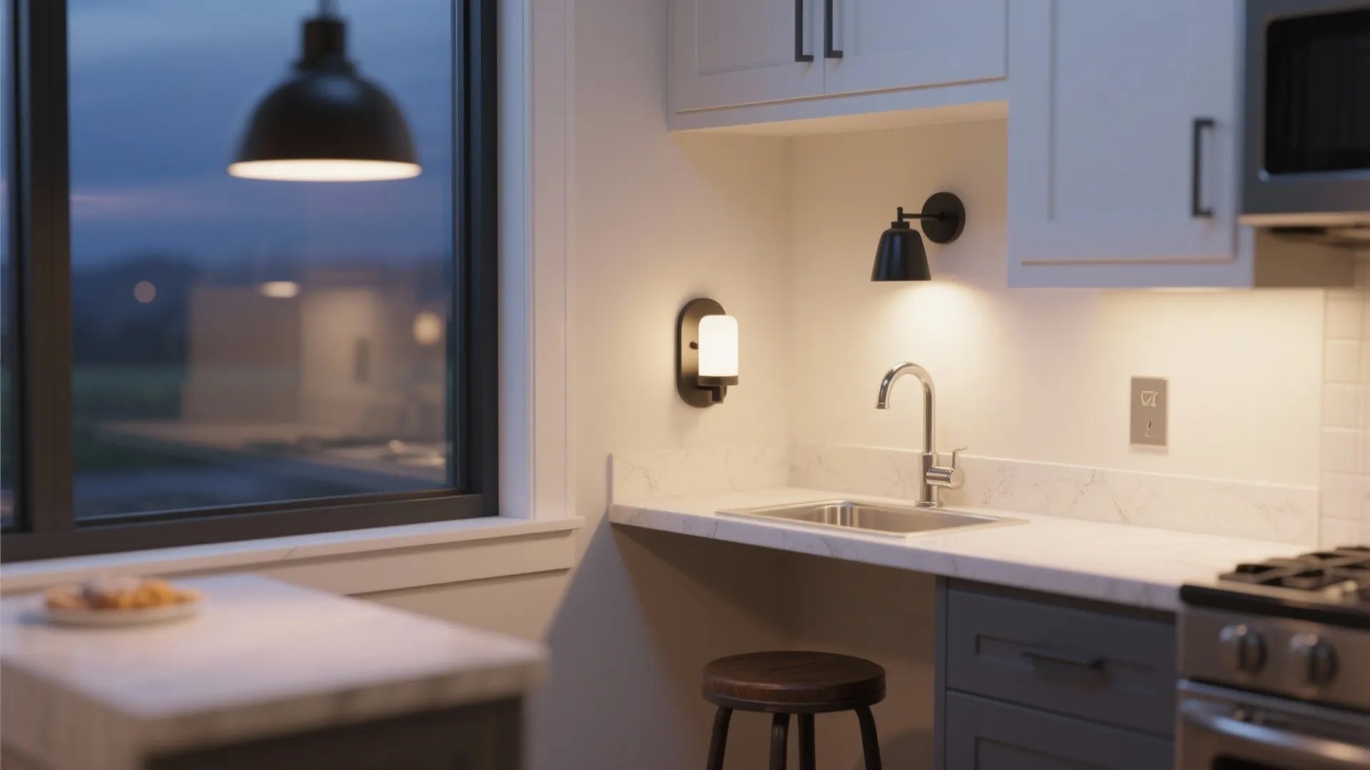 Accent the Breakfast Niche with Compact Sconces