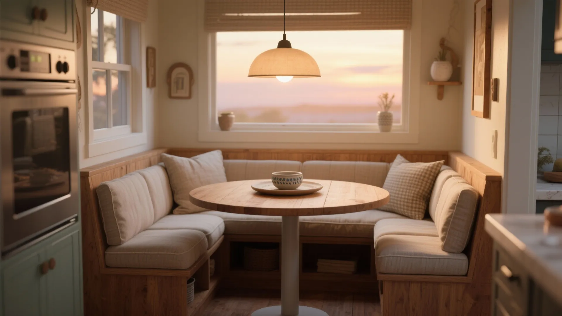 4. Compact Breakfast Nook with Multipurpose Seating