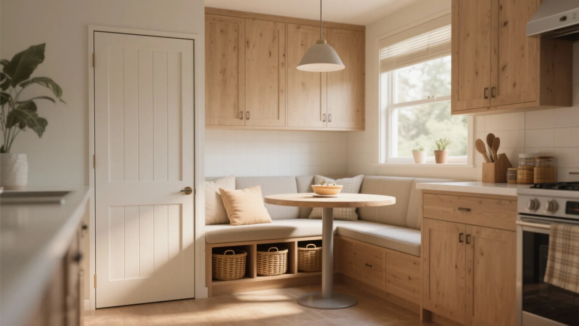 4. Breakfast Nook Storage That Vanishes