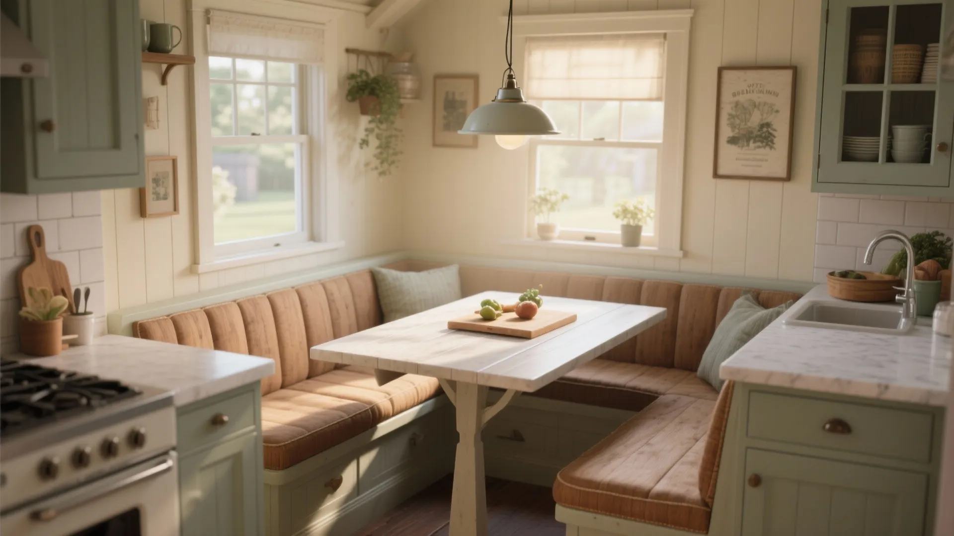 3. Breakfast nook that doubles as prep