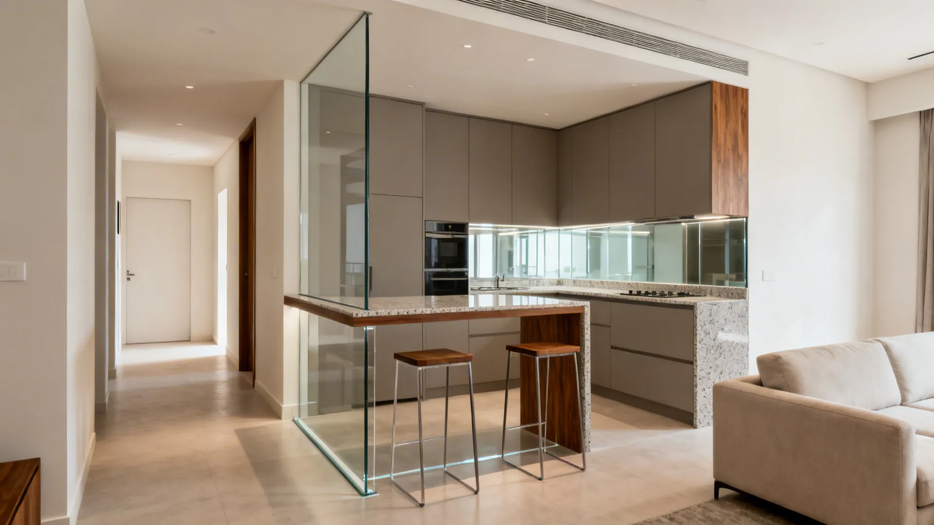 Open-Plan Flow with a Breakfast Counter